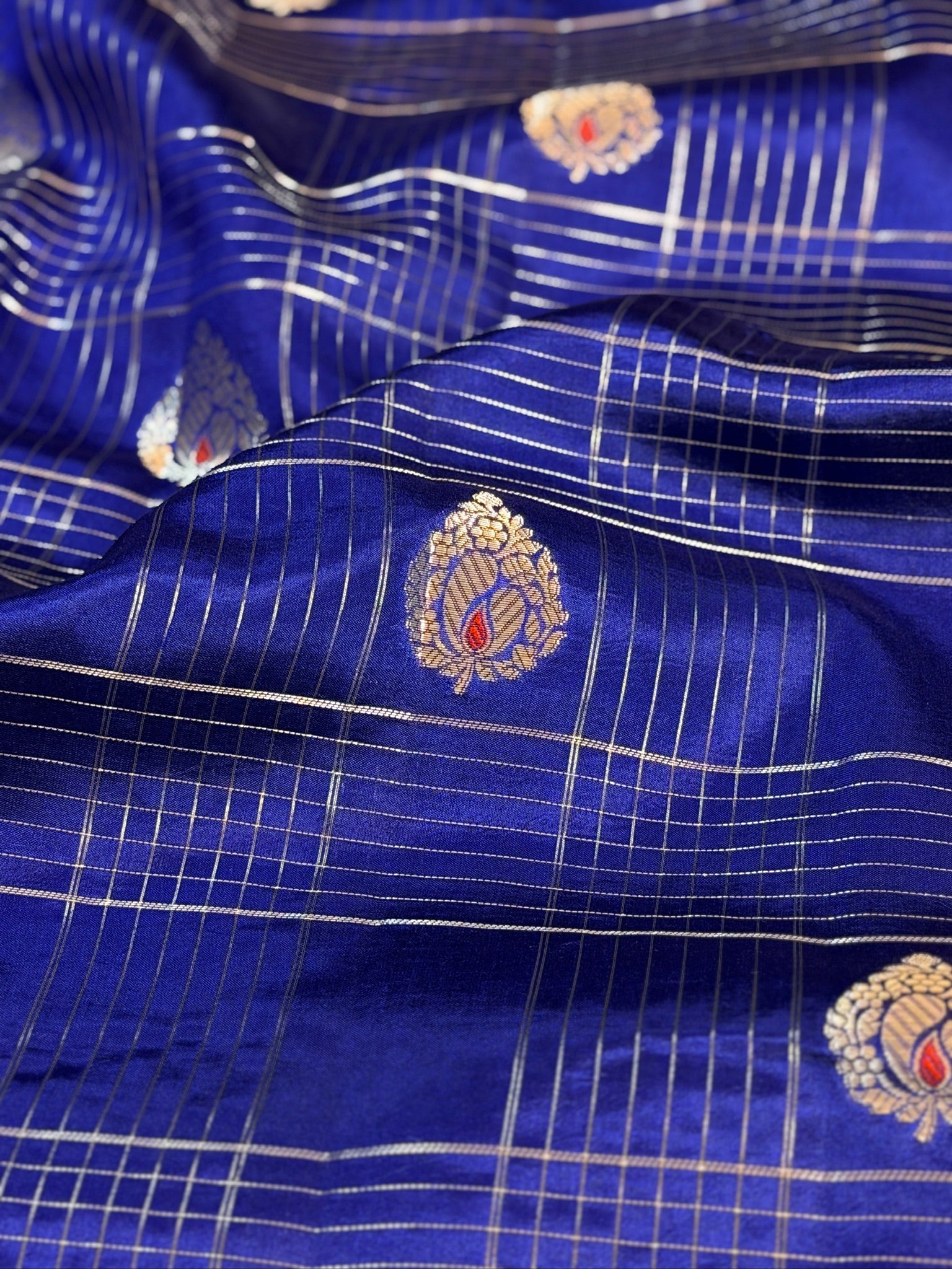 Royal Blue 100% Pure Soft Katan Silk Saree