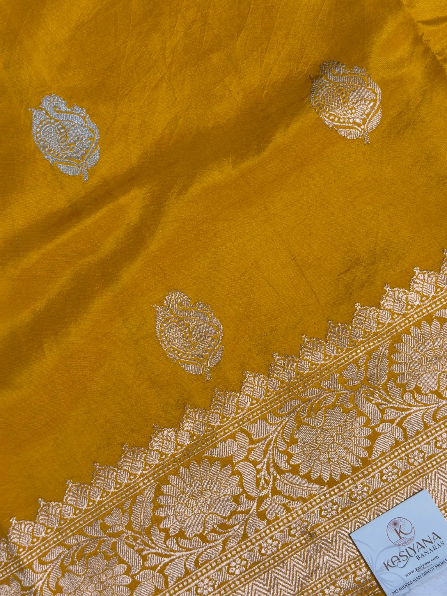 Yellow 100% Pure Soft Katan Silk Handwoven Saree