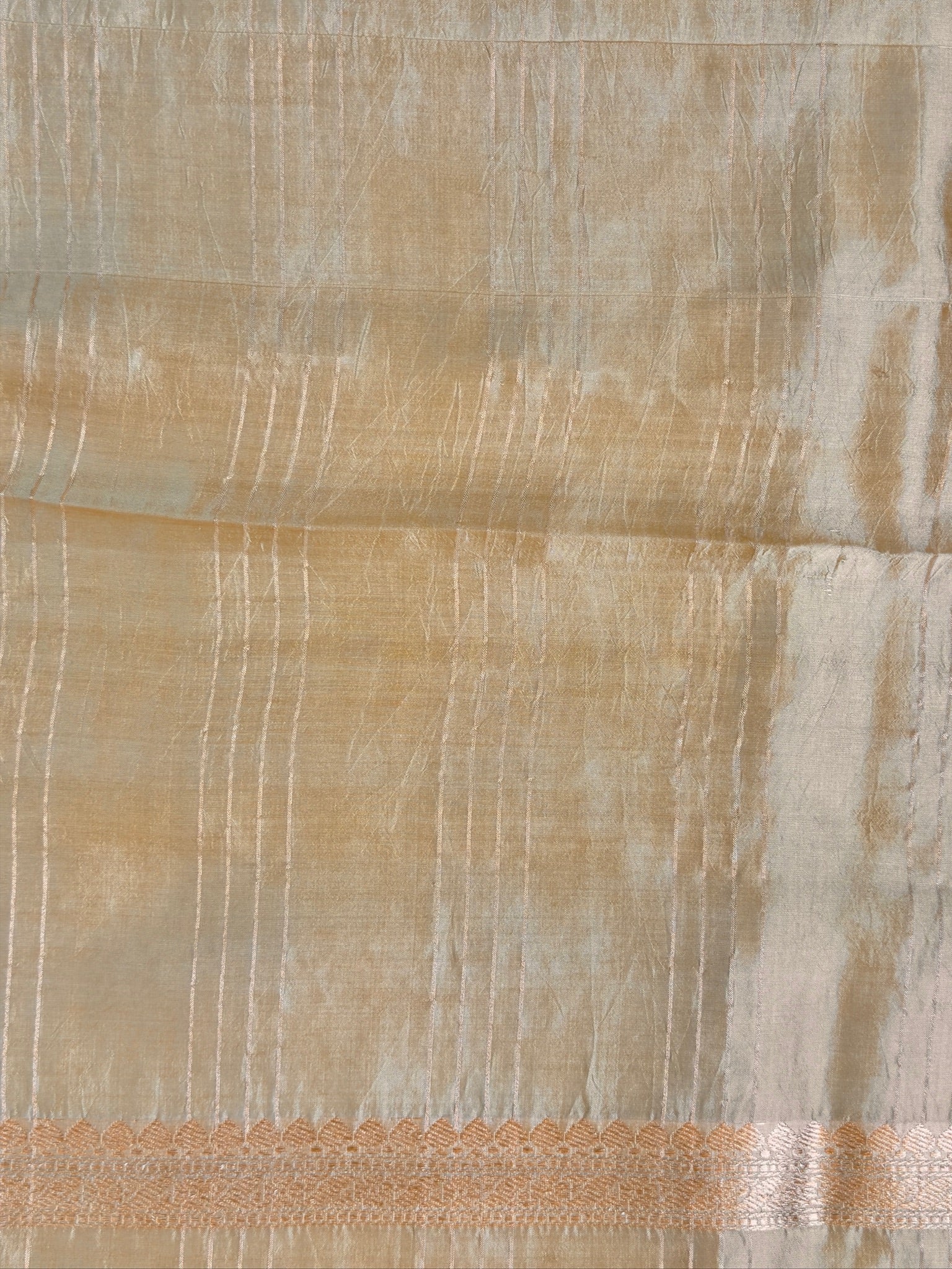 Ivory 100% Pure Soft Katan Silk Handwoven Saree