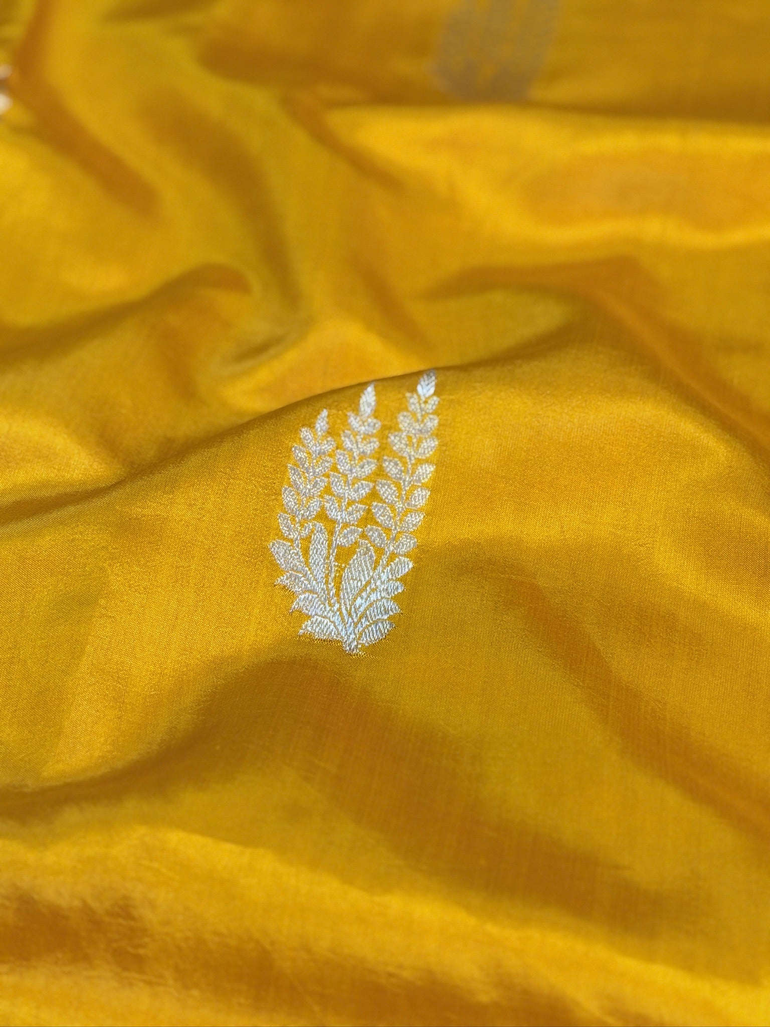 Yellow 100% Pure Soft Katan Silk Handwoven Saree