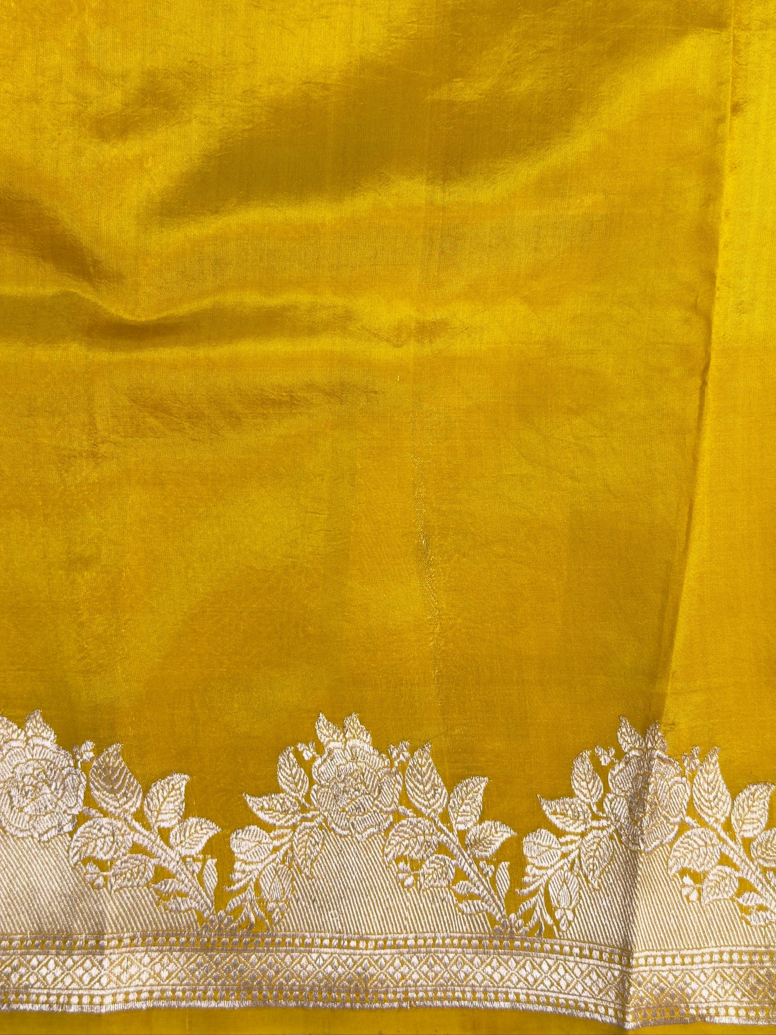 Yellow 100% Pure Soft Katan Silk Handwoven Saree