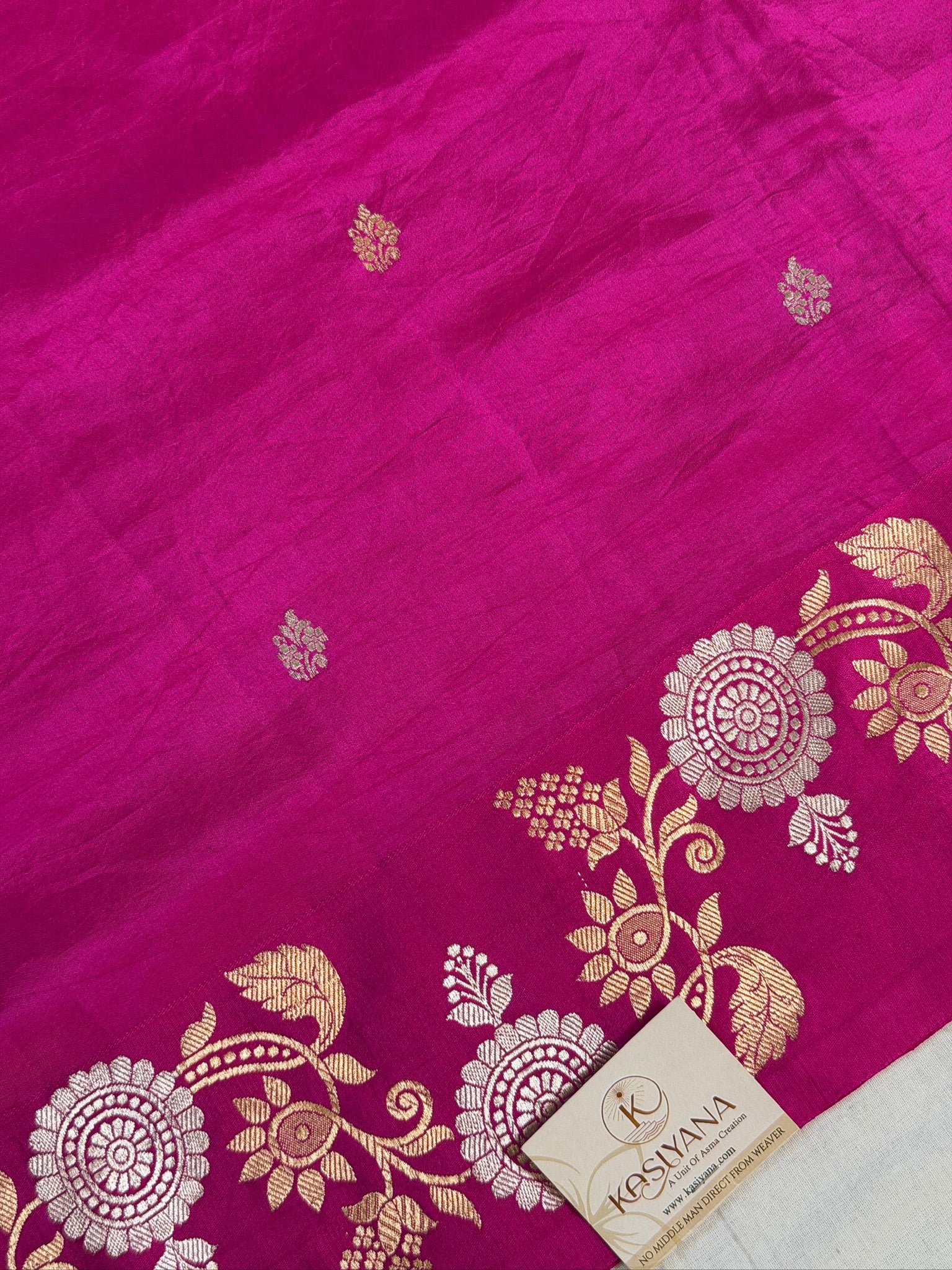 Rani Pink 100% Pure Soft Katan Silk Handwoven Saree