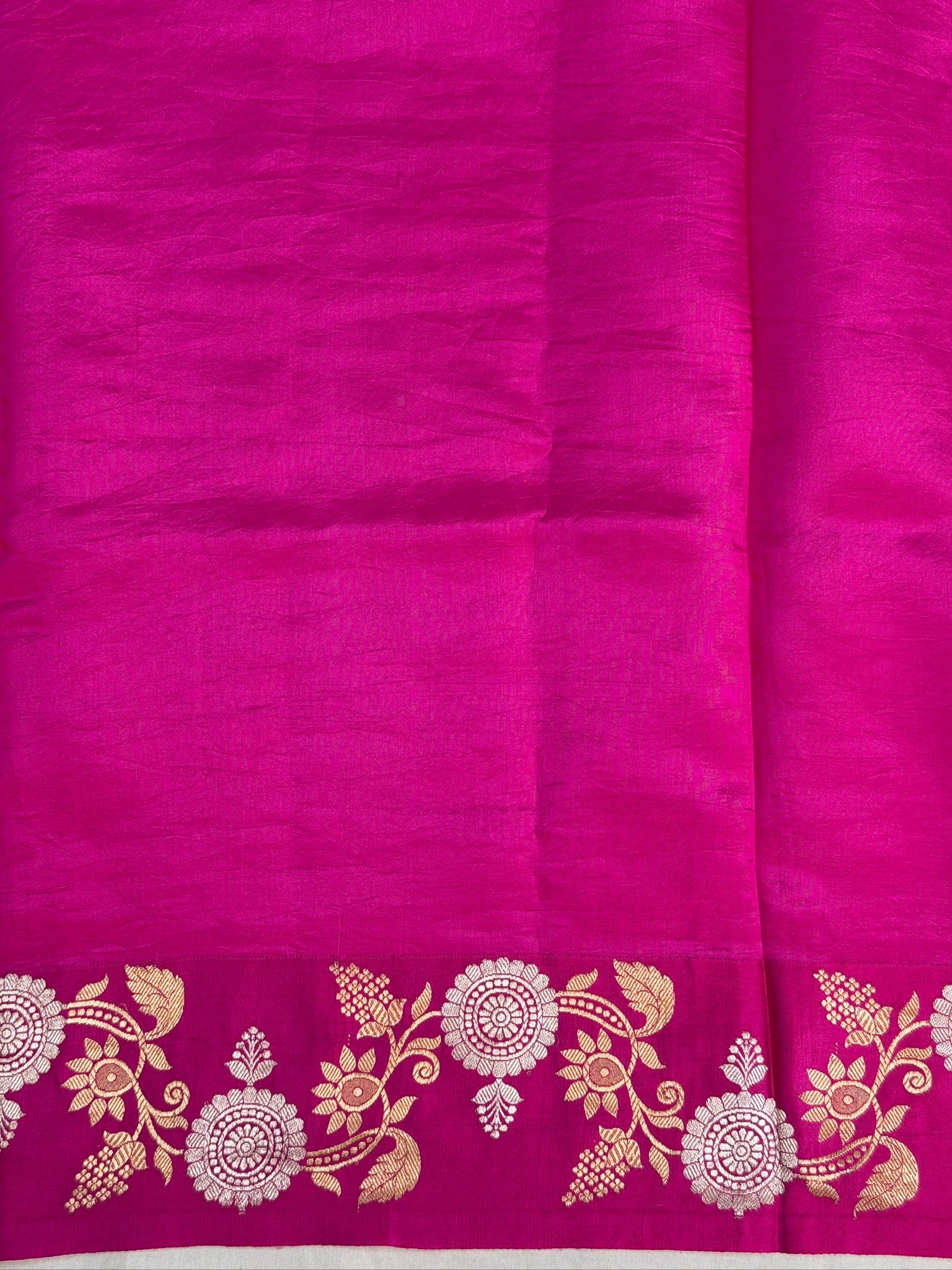 Rani Pink 100% Pure Soft Katan Silk Handwoven Saree
