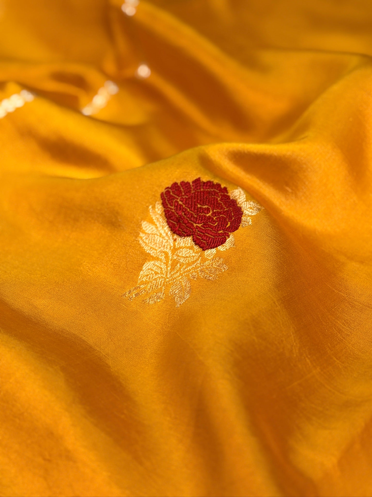 Yellow 100% Pure Soft Katan Silk Handwoven Saree