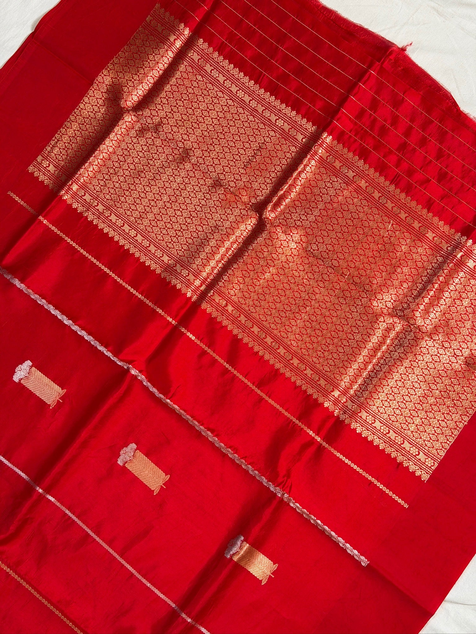 Red 100% Pure Soft Katan Silk Handwoven Saree