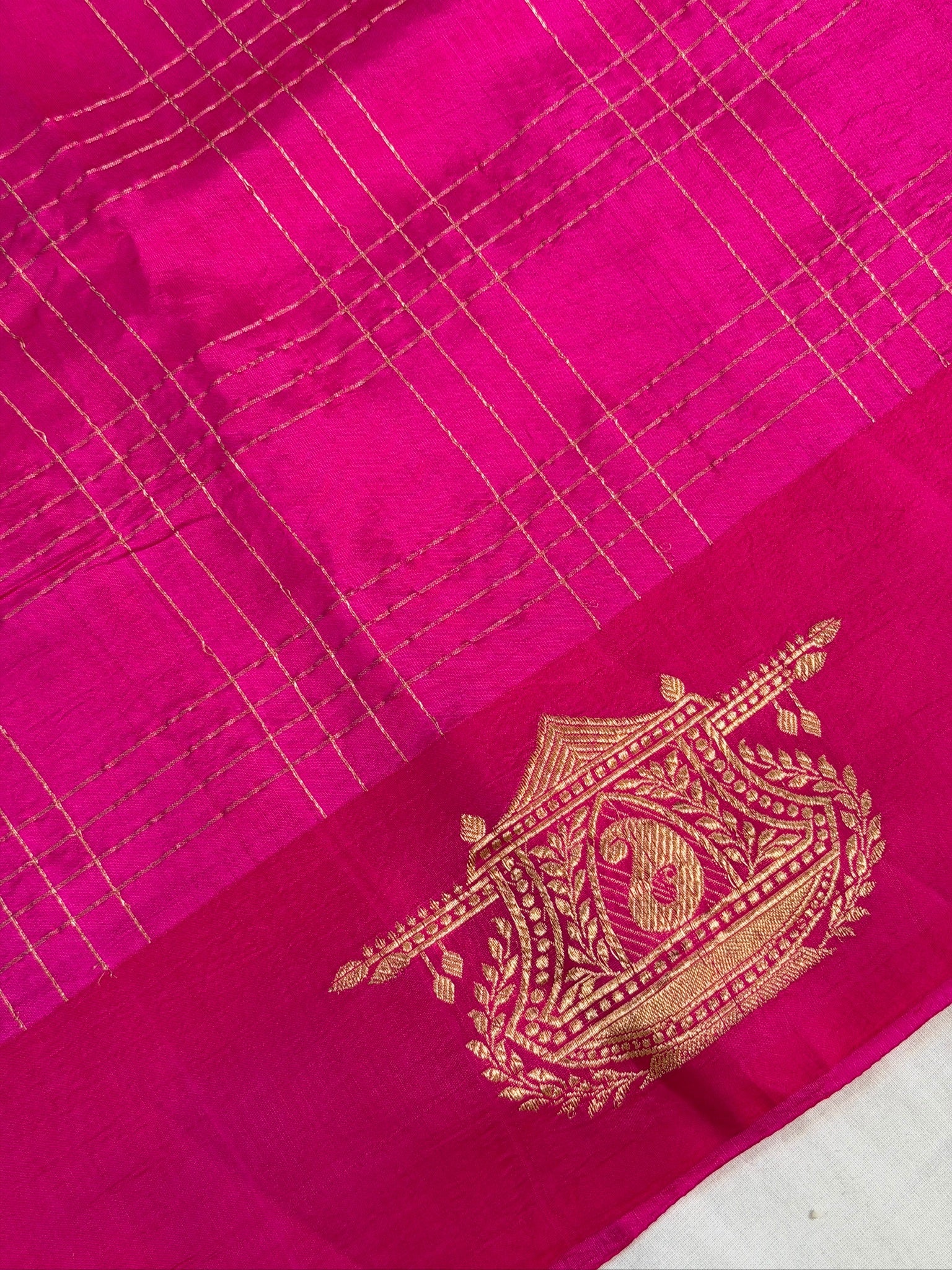 Rani Pink 100% Pure Soft Katan Silk Handwoven Saree
