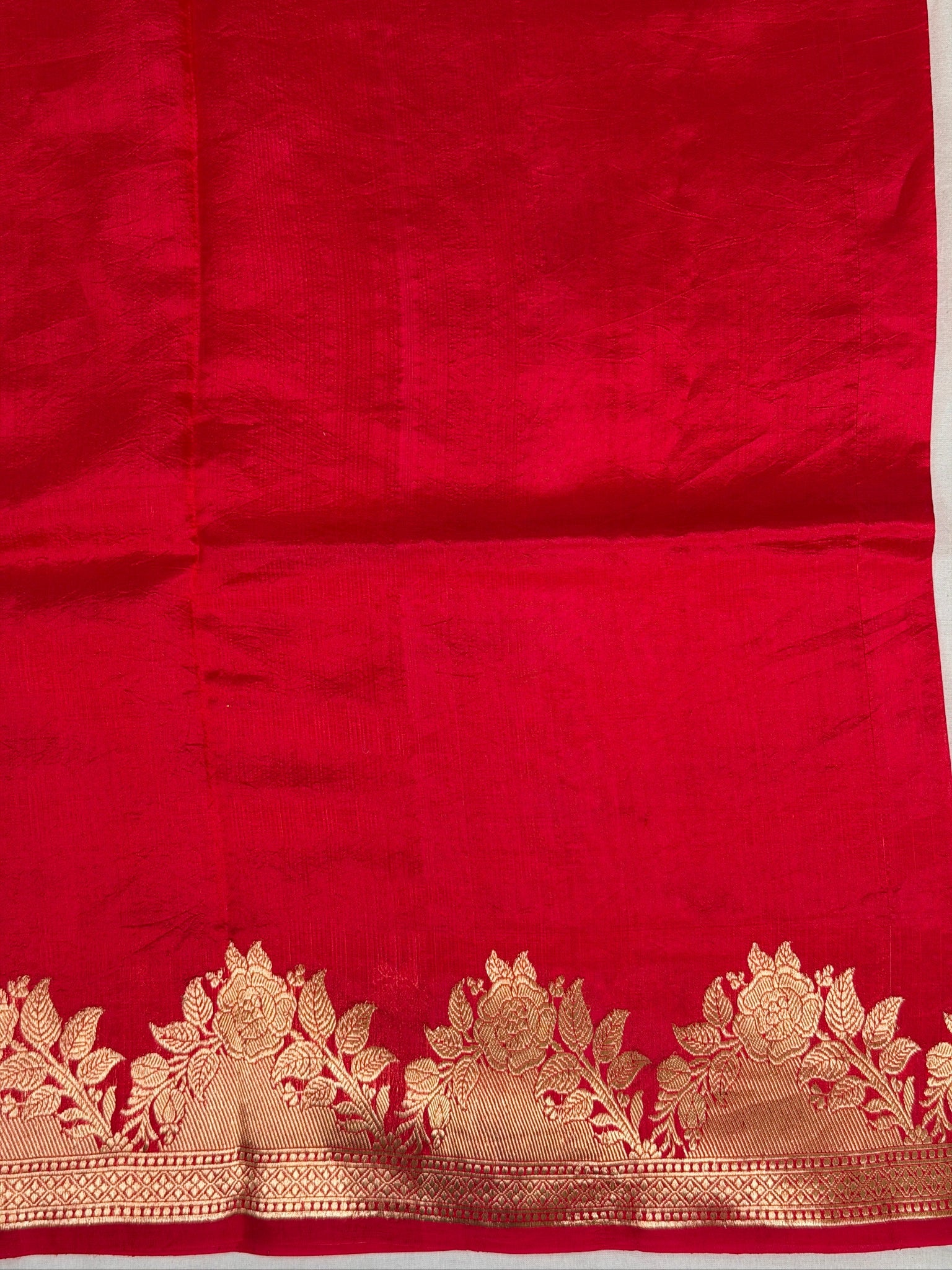 Red 100% Pure Soft Katan Silk Handwoven Saree