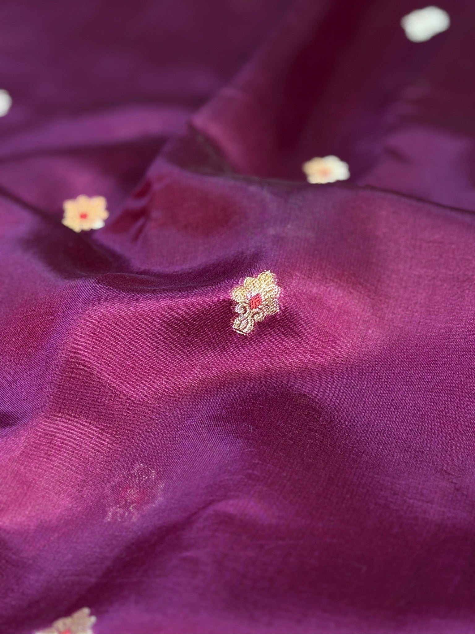 Magenta 100% Pure Soft Katan Silk Saree