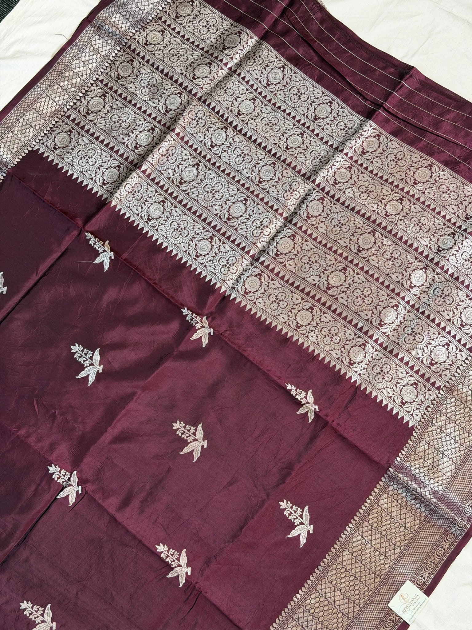 Wine 100% Pure Soft Katan Silk Saree