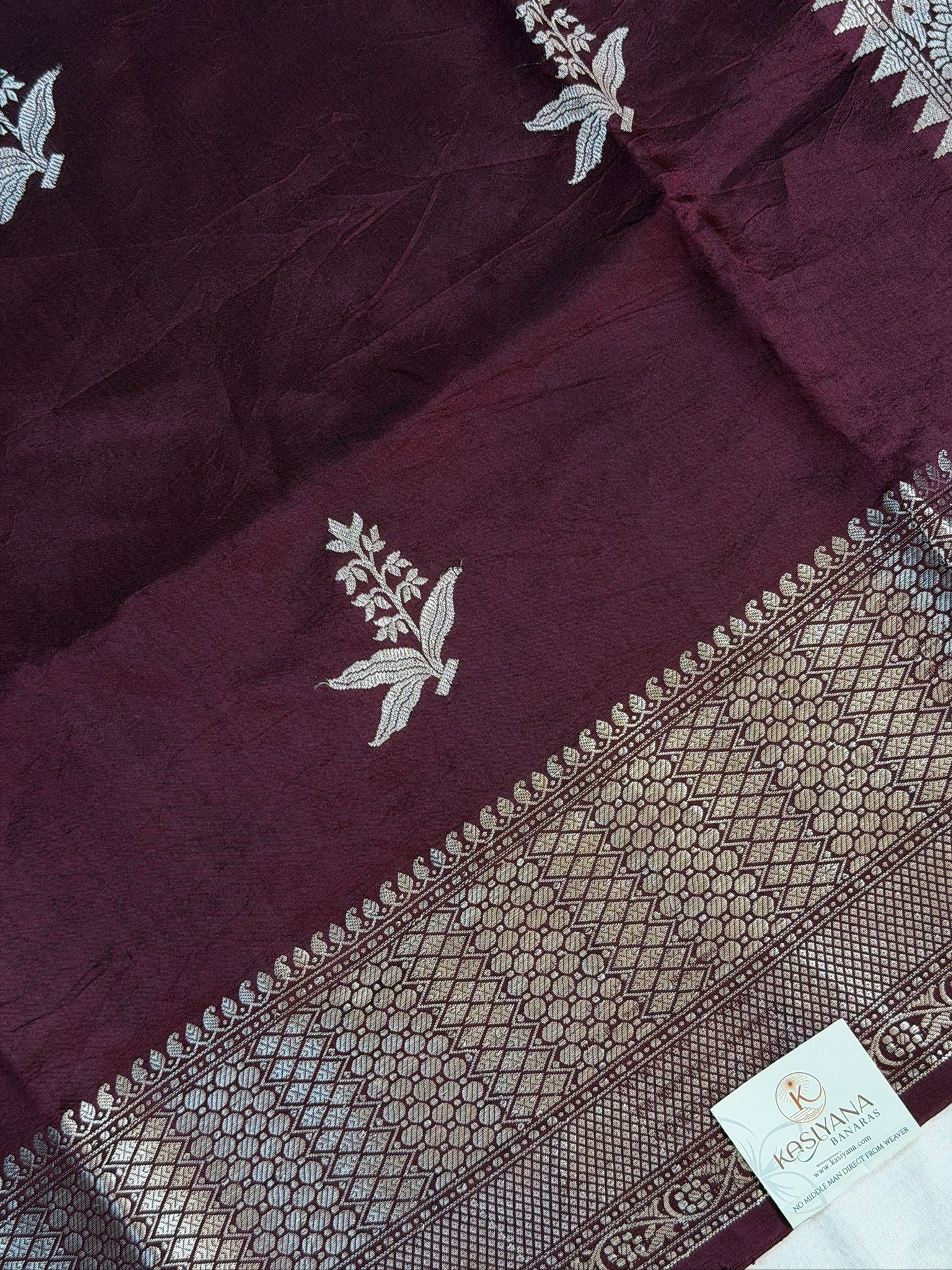 Wine 100% Pure Soft Katan Silk Saree