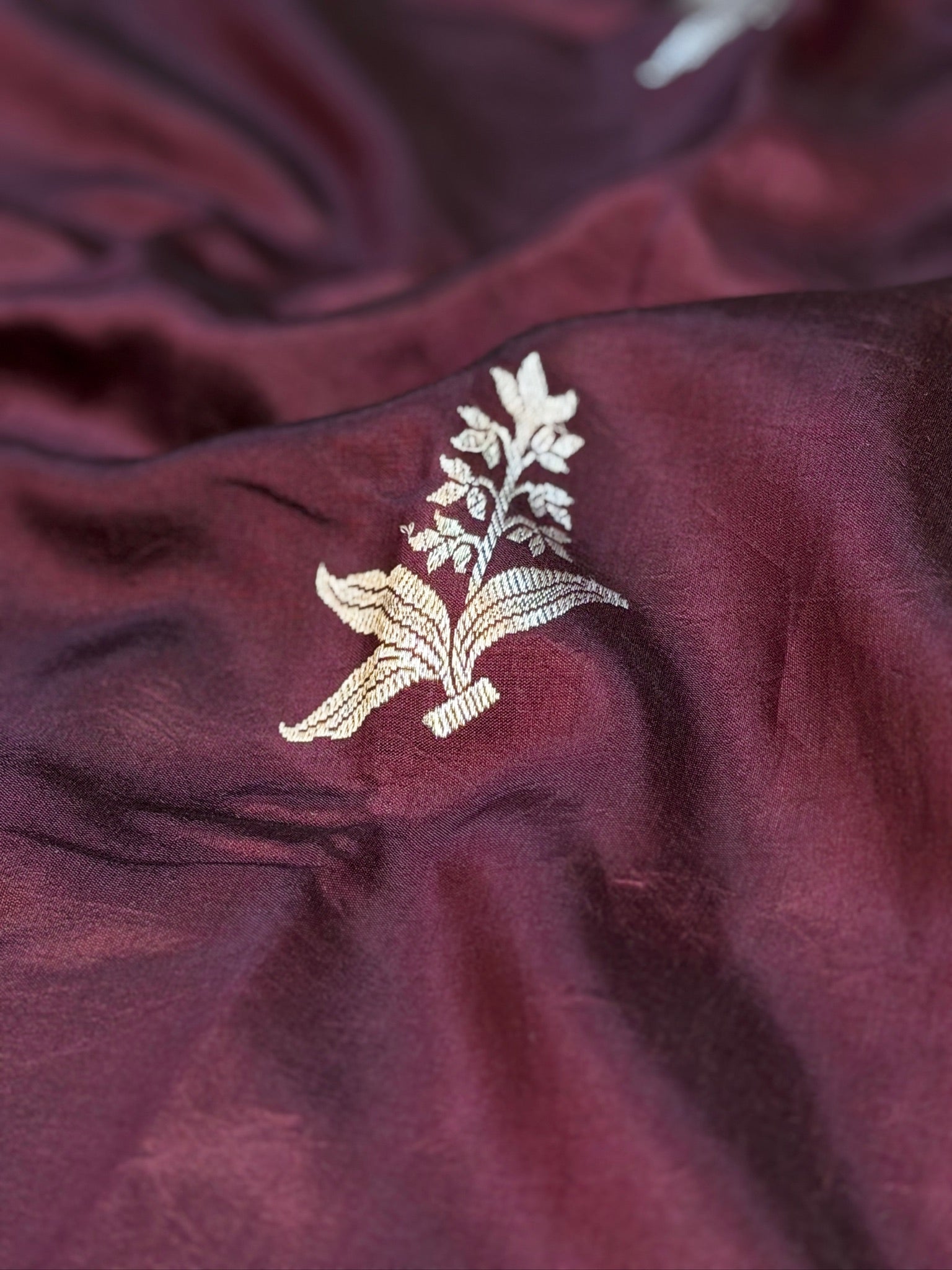 Wine 100% Pure Soft Katan Silk Saree