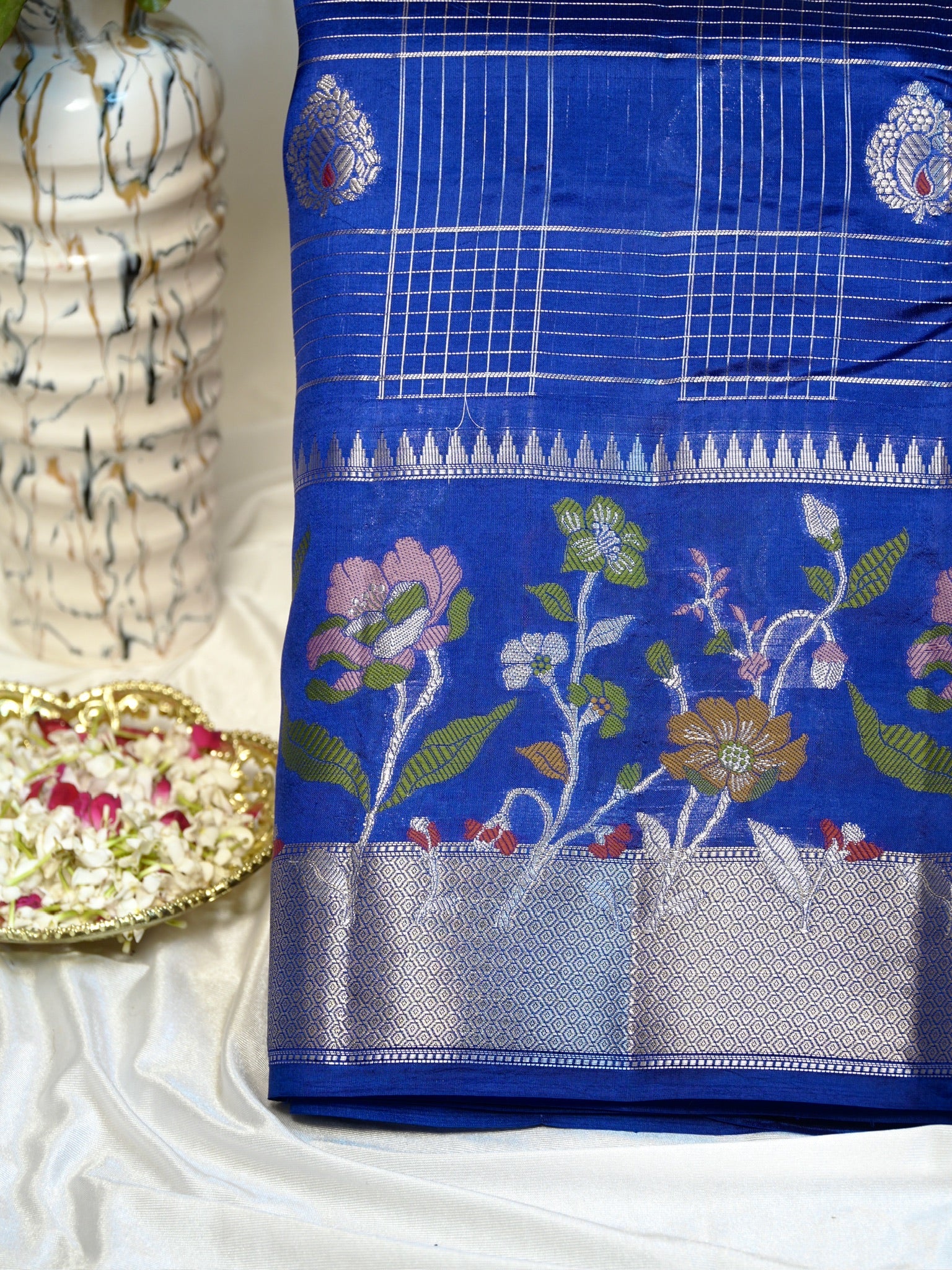 Royal Blue 100% Pure Soft Katan Silk Saree