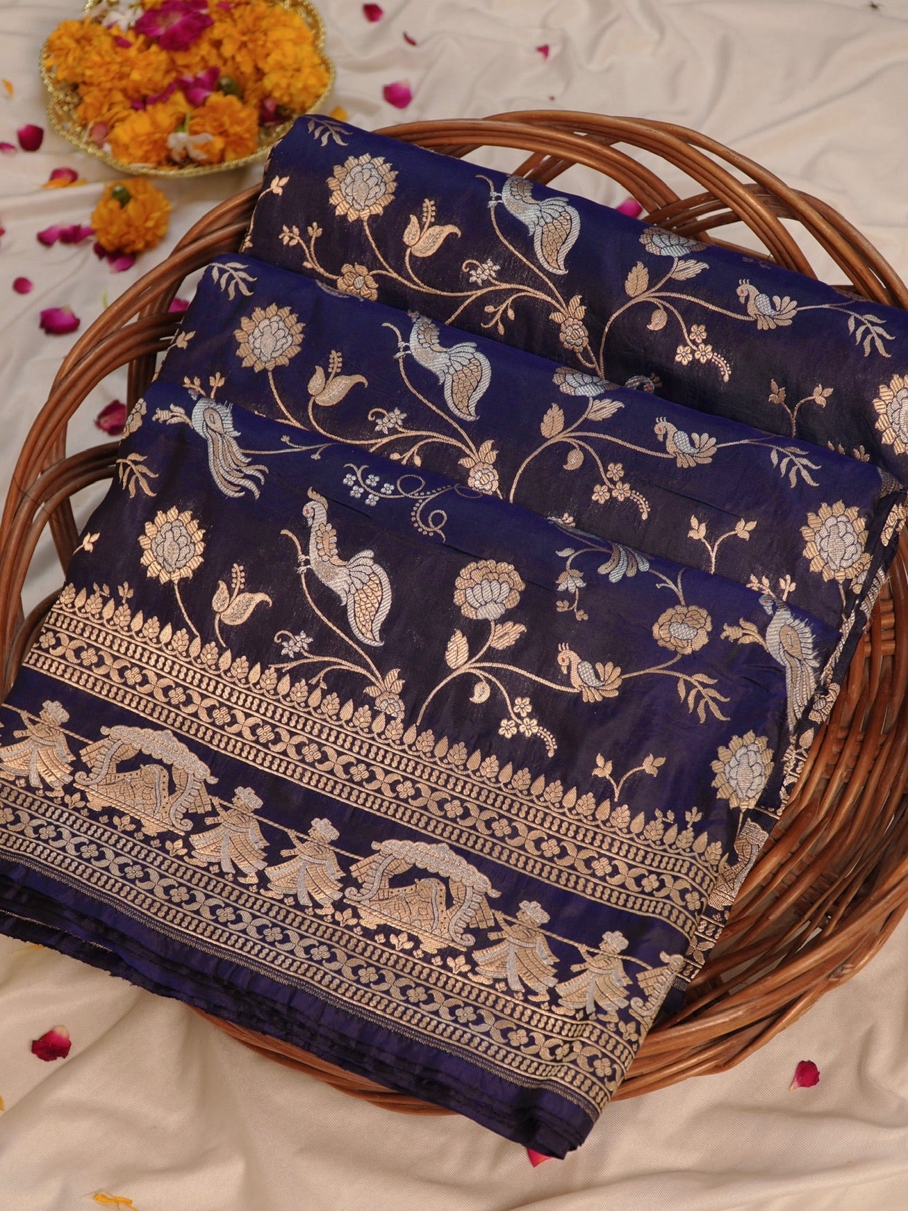 Blue Pure Katan Silk Saree |Pattu Style