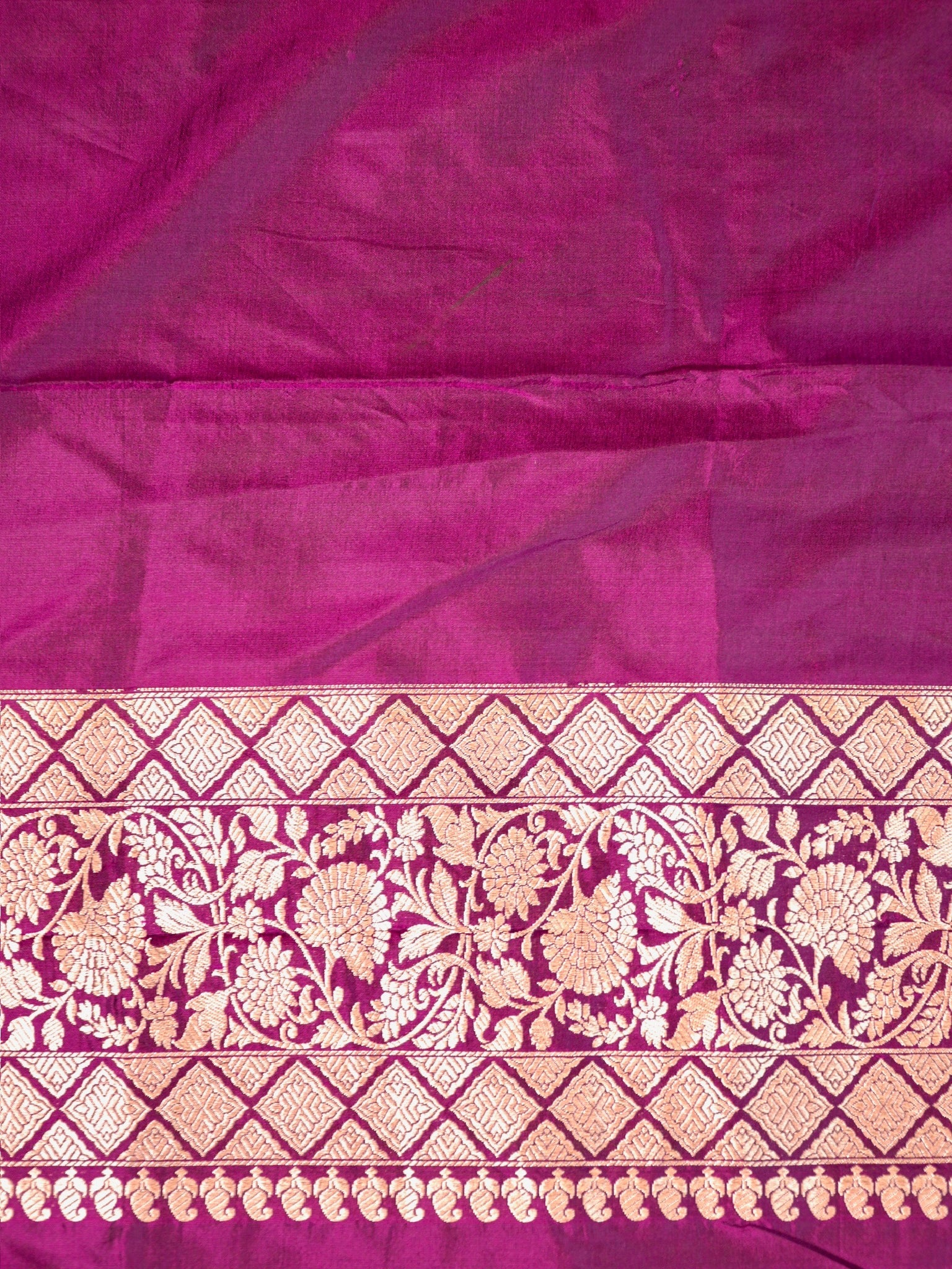 Magenta Pure Katan Silk Saree |Minakaari Pattu Style
