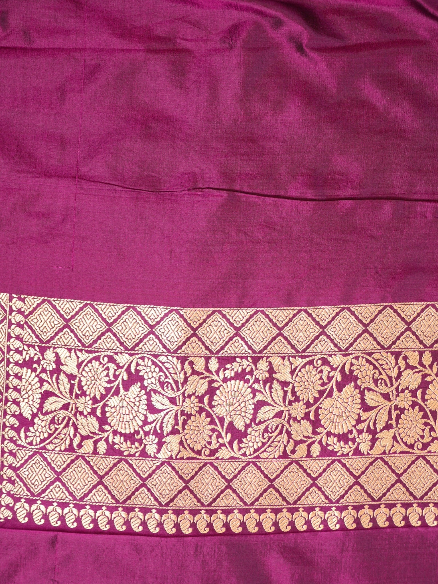 Magenta Pure Katan Silk Saree |Minakaari Pattu Style