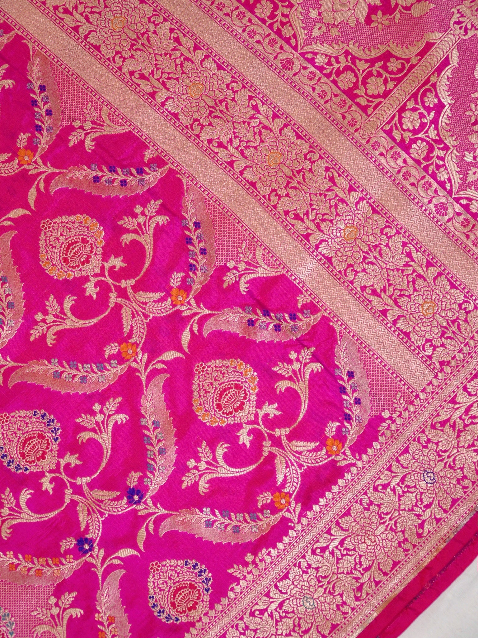 Pink Pure Katan Silk Saree |Minakaari Pattu Style