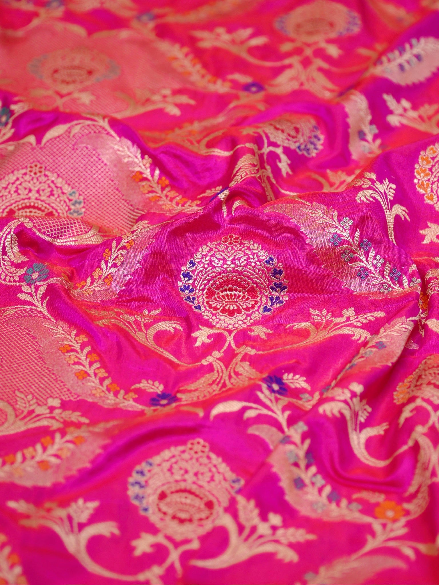 Pink Pure Katan Silk Saree |Minakaari Pattu Style
