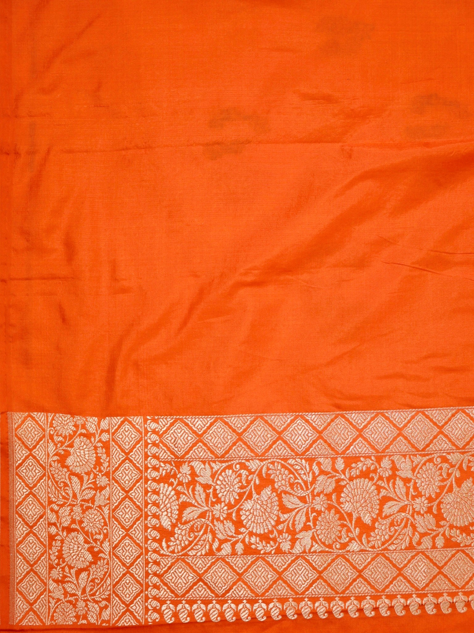 Orange Pure Katan Silk Saree |Minakaari Pattu Style