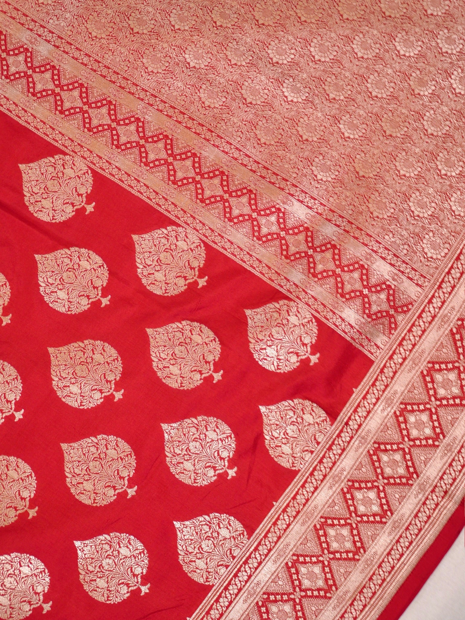 Red Pure Katan Silk Saree |Sona Rupa Pattu Style