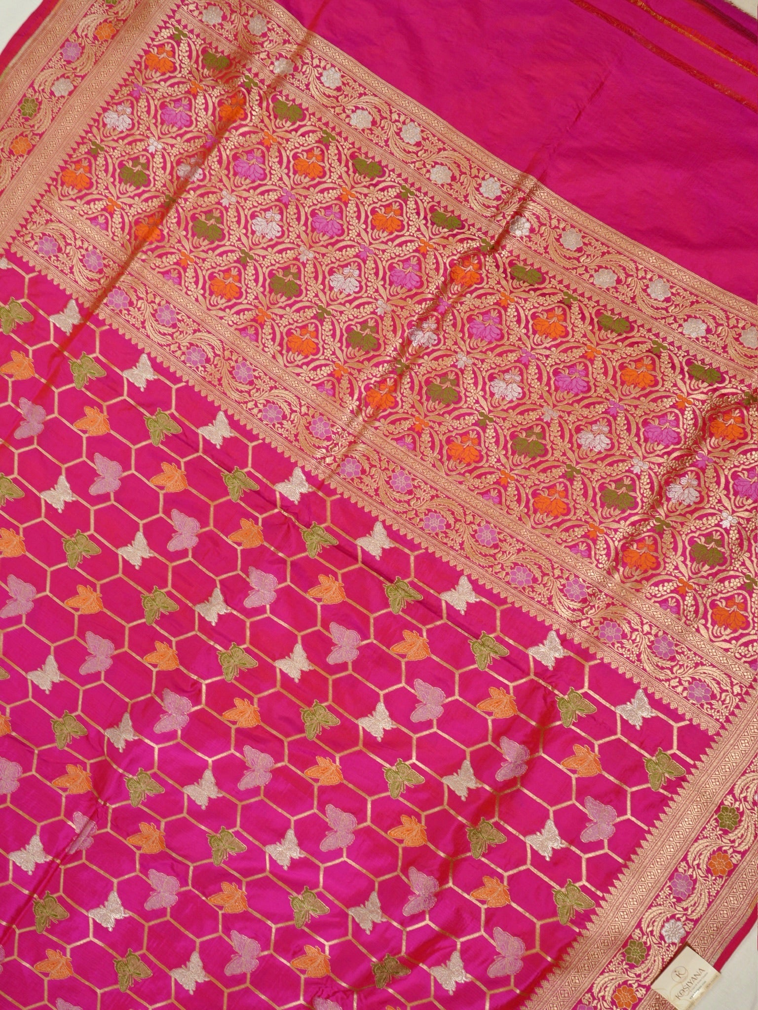 Pink Pure Katan Silk Saree |Minakaari Pattu Style