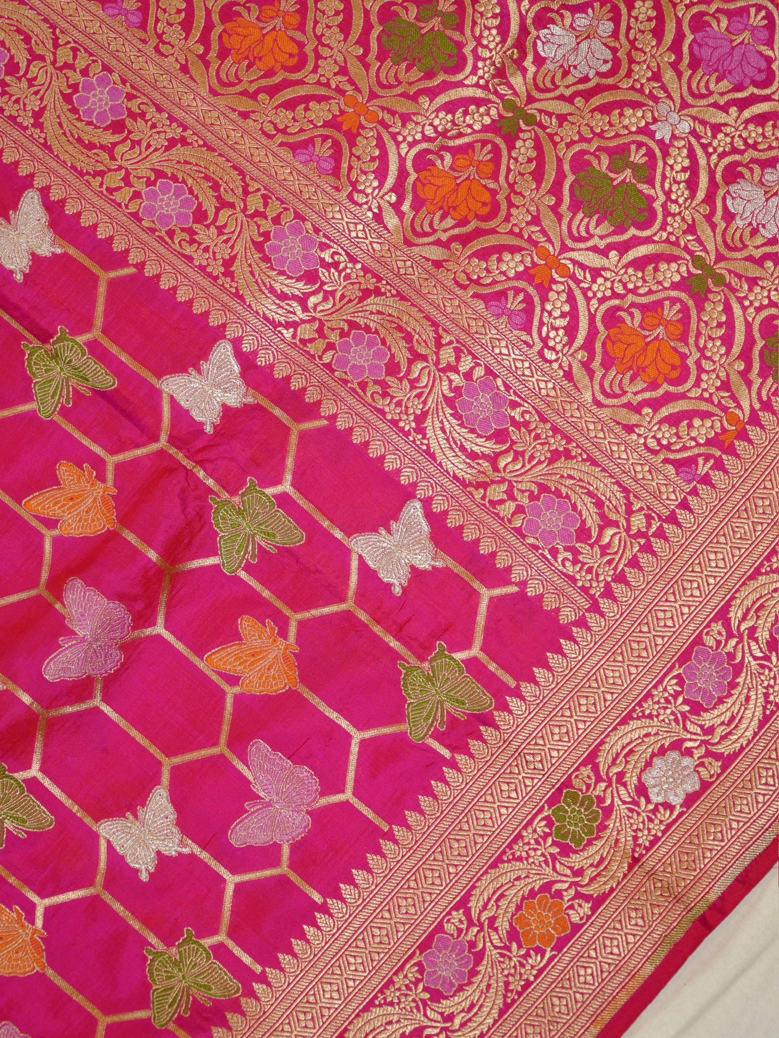 Pink Pure Katan Silk Saree |Minakaari Pattu Style
