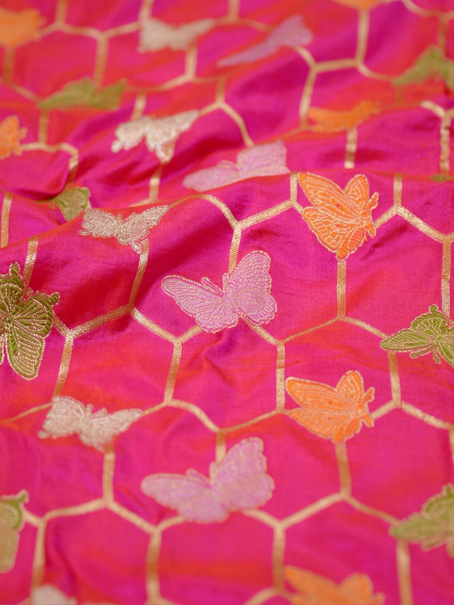 Pink Pure Katan Silk Saree |Minakaari Pattu Style