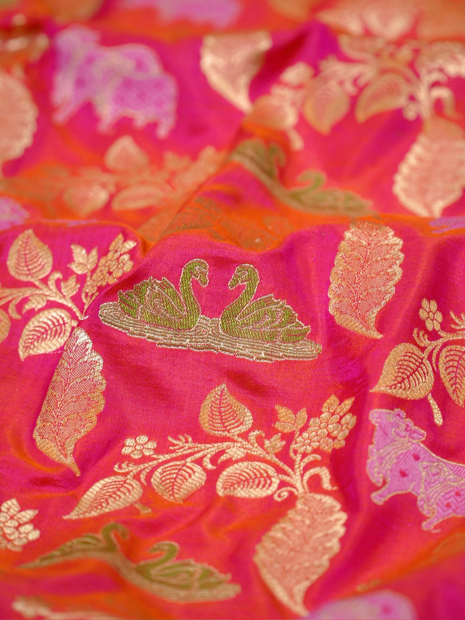Pink Pure Katan Silk Saree |Minakaari Pattu Style