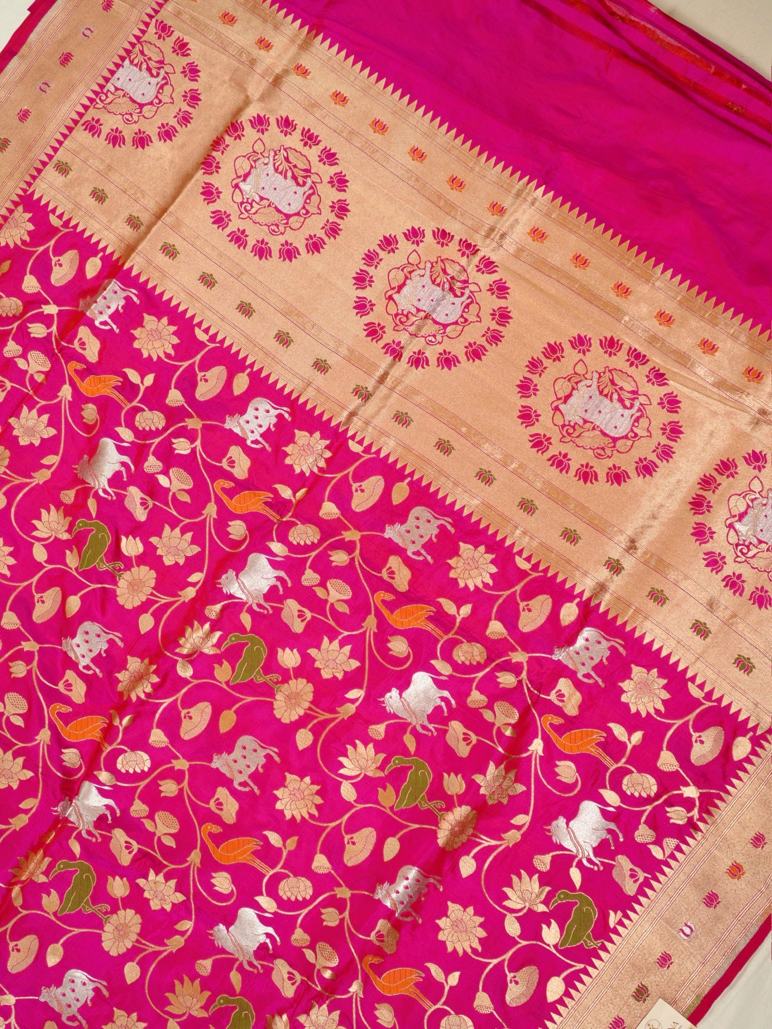 Pink Pure Katan Silk Saree |Minakaari Pattu Style