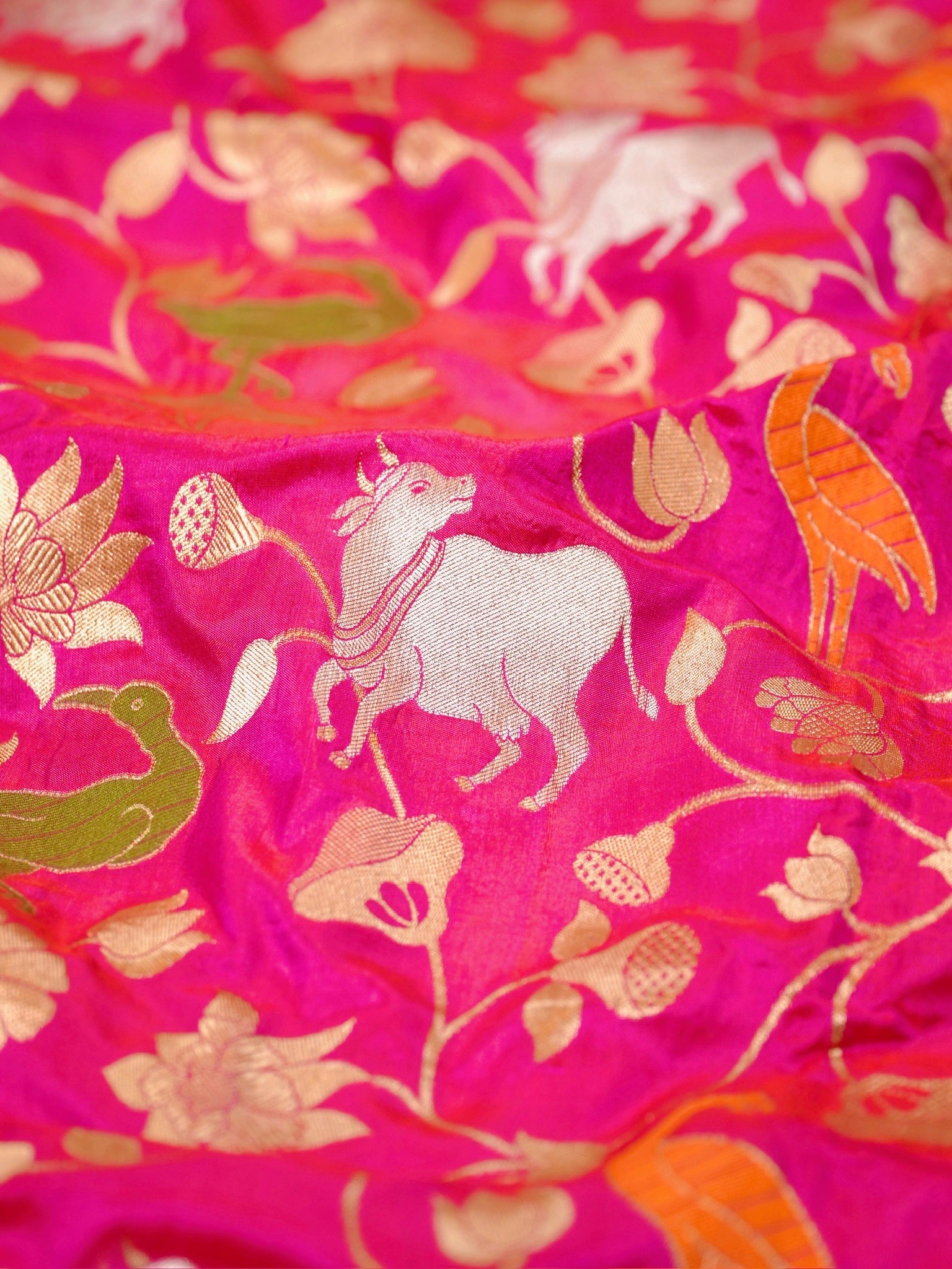 Pink Pure Katan Silk Saree |Minakaari Pattu Style