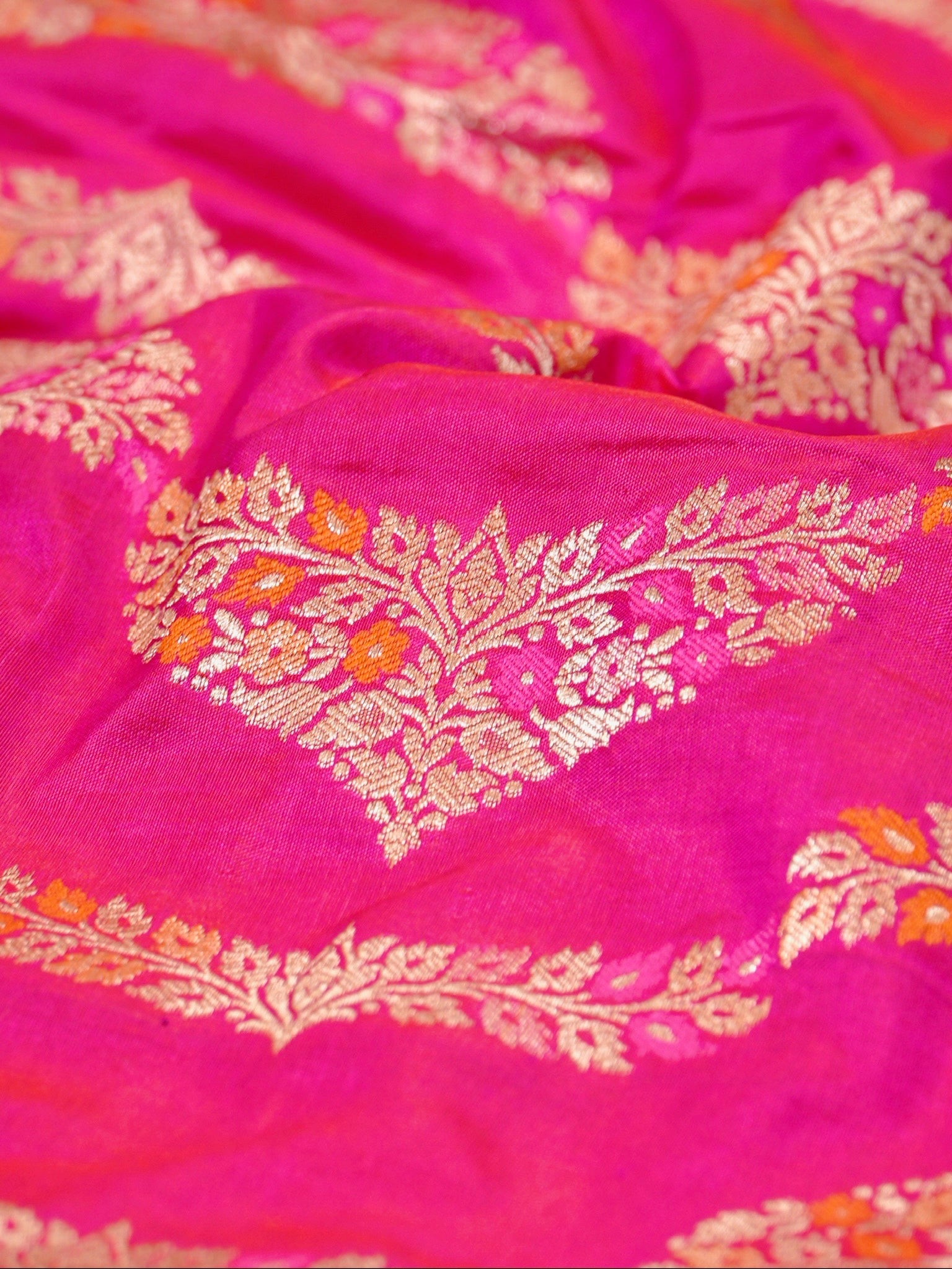Pink Pure Katan Silk Saree |Minakaari Pattu Style