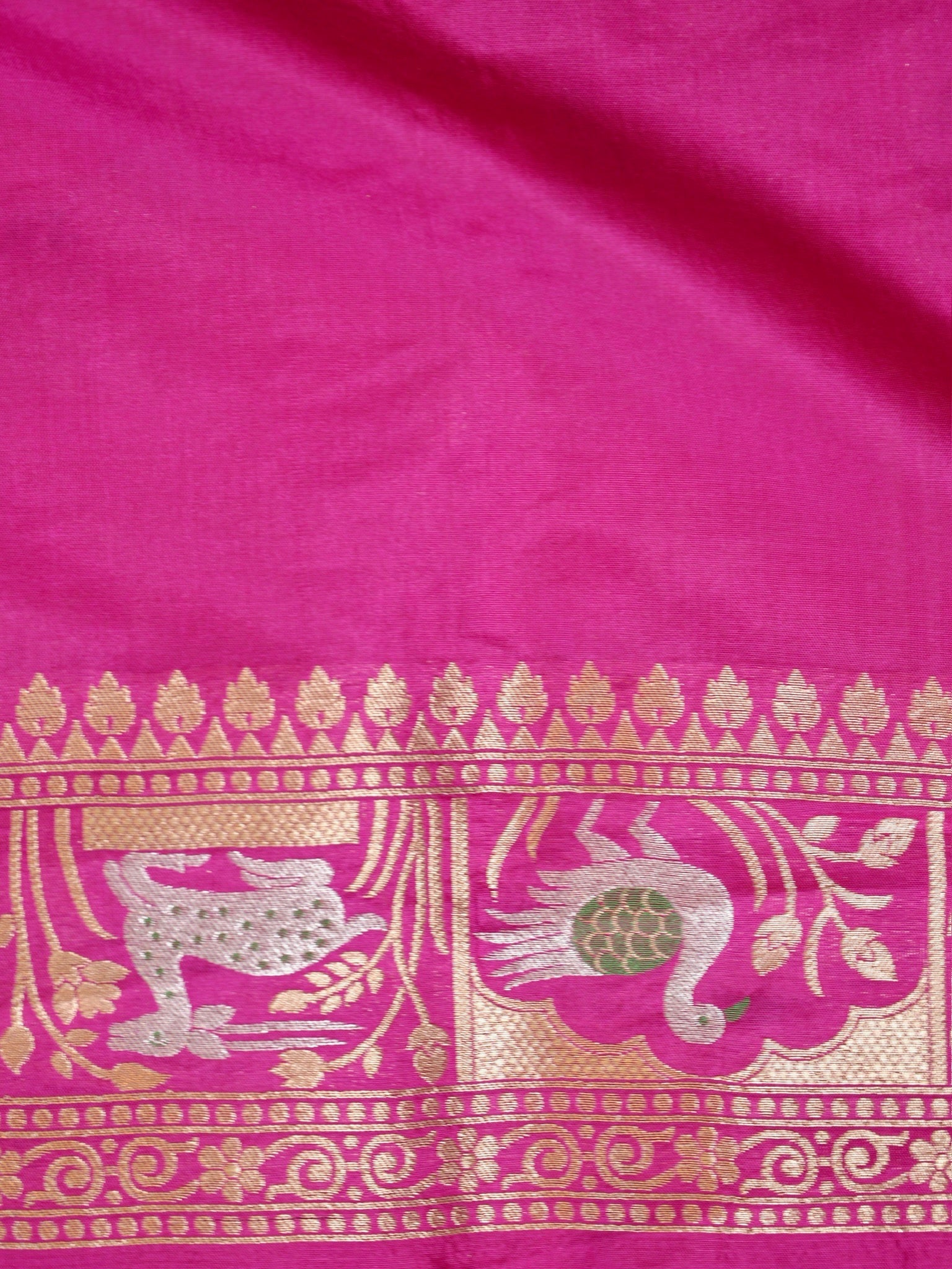 Hot Pink Pure Katan Silk Saree |Minakaari Pattu Style