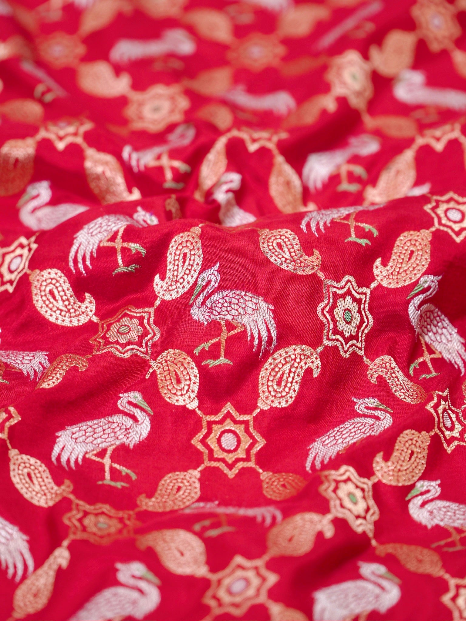 Red Pure Katan Silk Saree |Sona Rupa Pattu Style