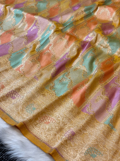 Gold Banarasi Rangkaat Pure Silk Saree