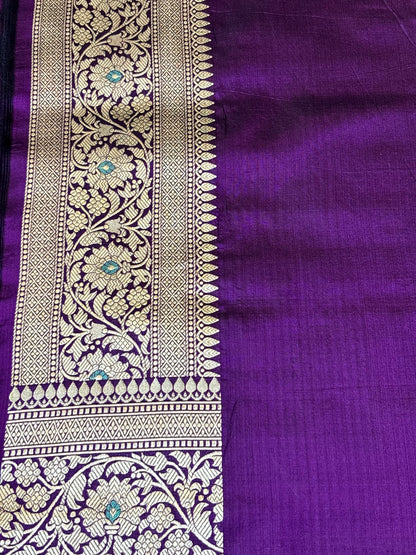 Magenta Banarasi Rangkaat Pure Silk Saree