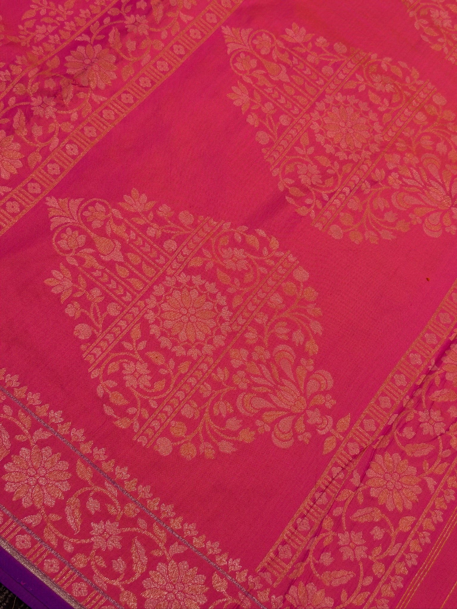 Pure Ektara Silk Jamdani Saree | Elegant Pinkish Orange Design