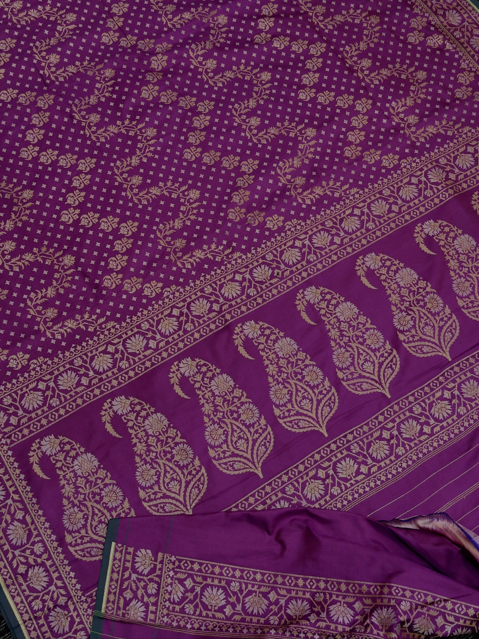 Pure Ektara Silk Jamdani Saree | Elegant Purple Design