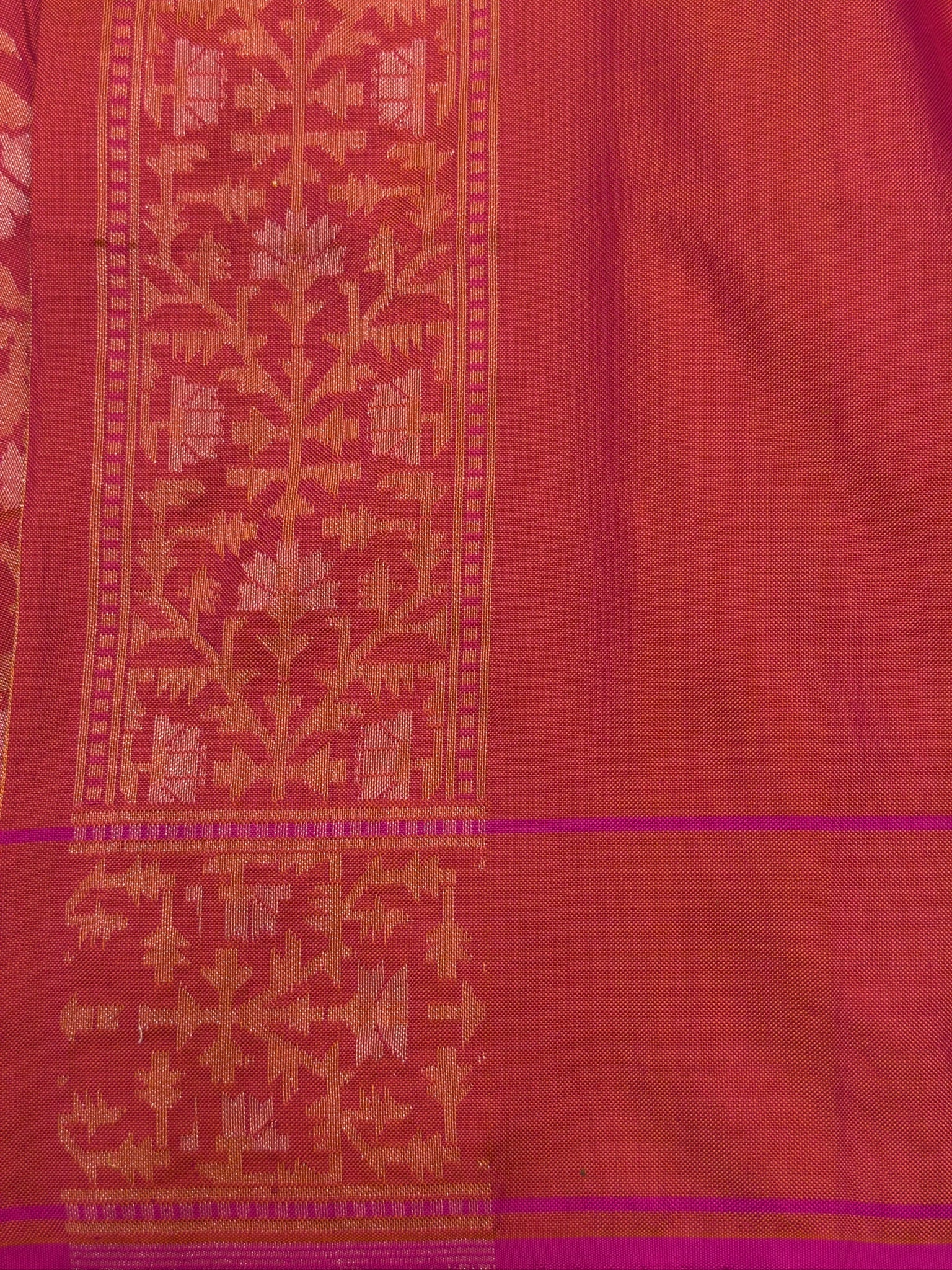 Pure Ektara Silk Jamdani Saree | Elegant Pinkish Orange Design