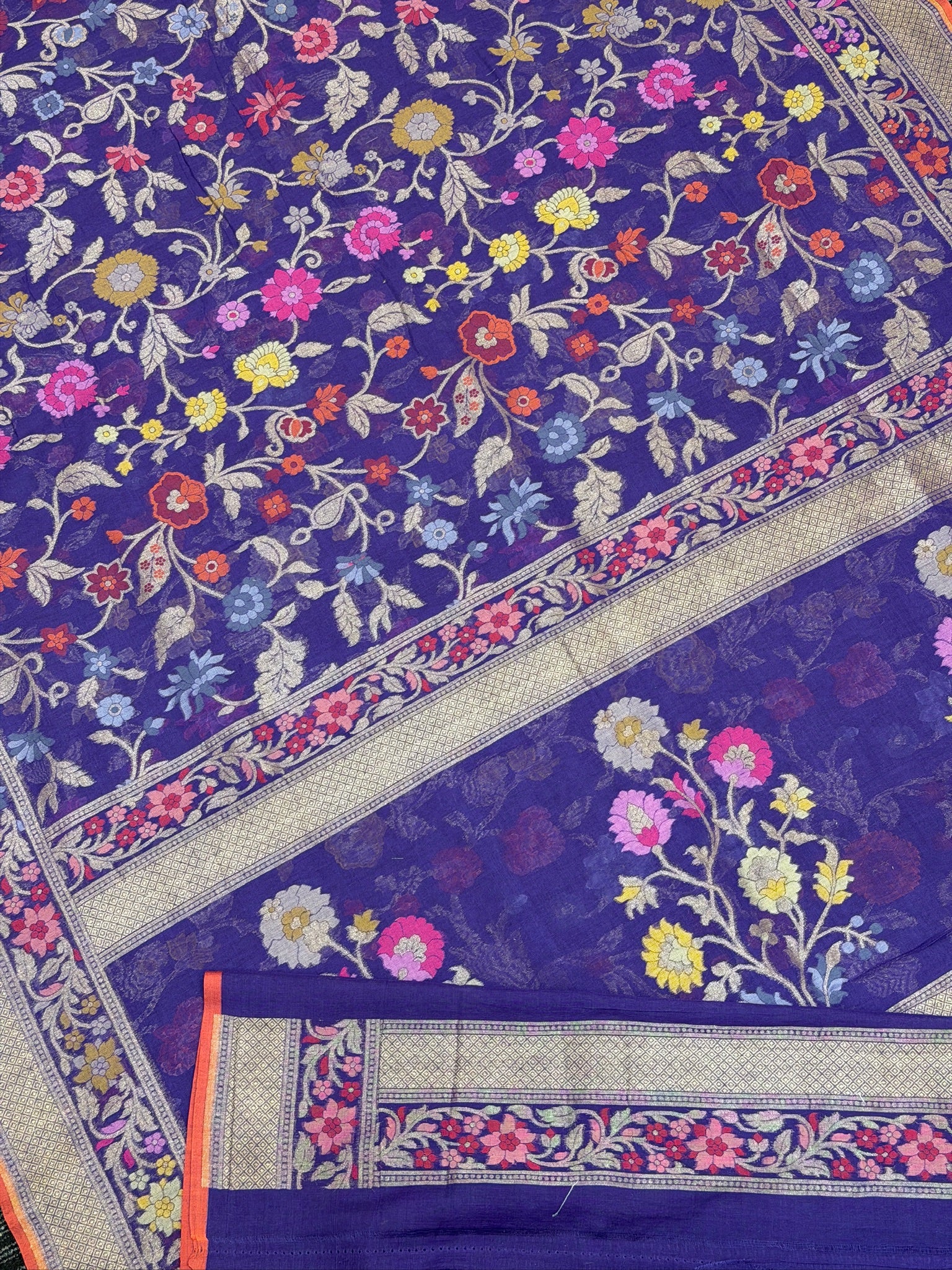 Pure Cotton Jamdani Saree | Elegant Purple Design