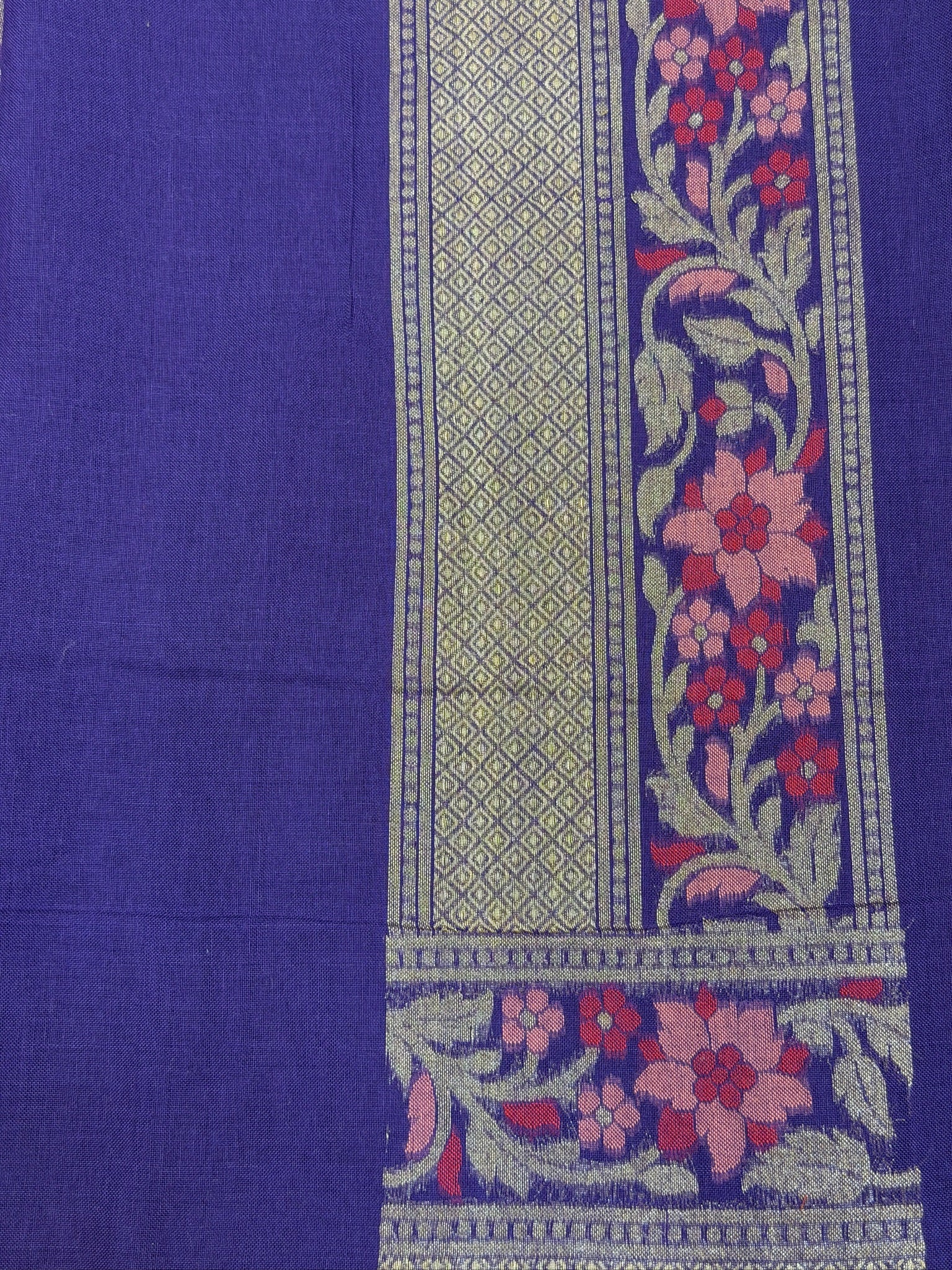 Pure Cotton Jamdani Saree | Elegant Purple Design