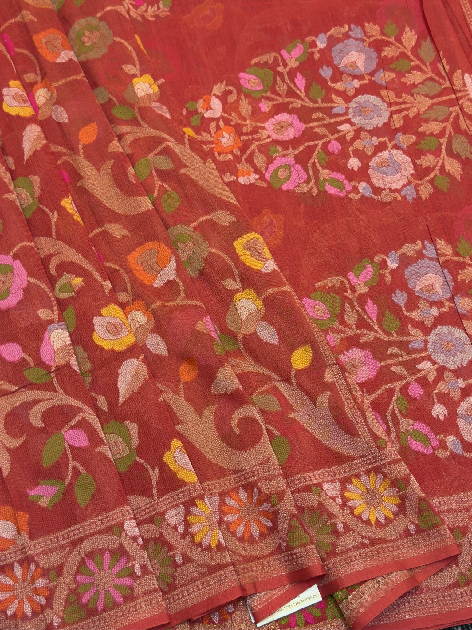 Pure Cotton Jamdani Saree | Elegant Red Design