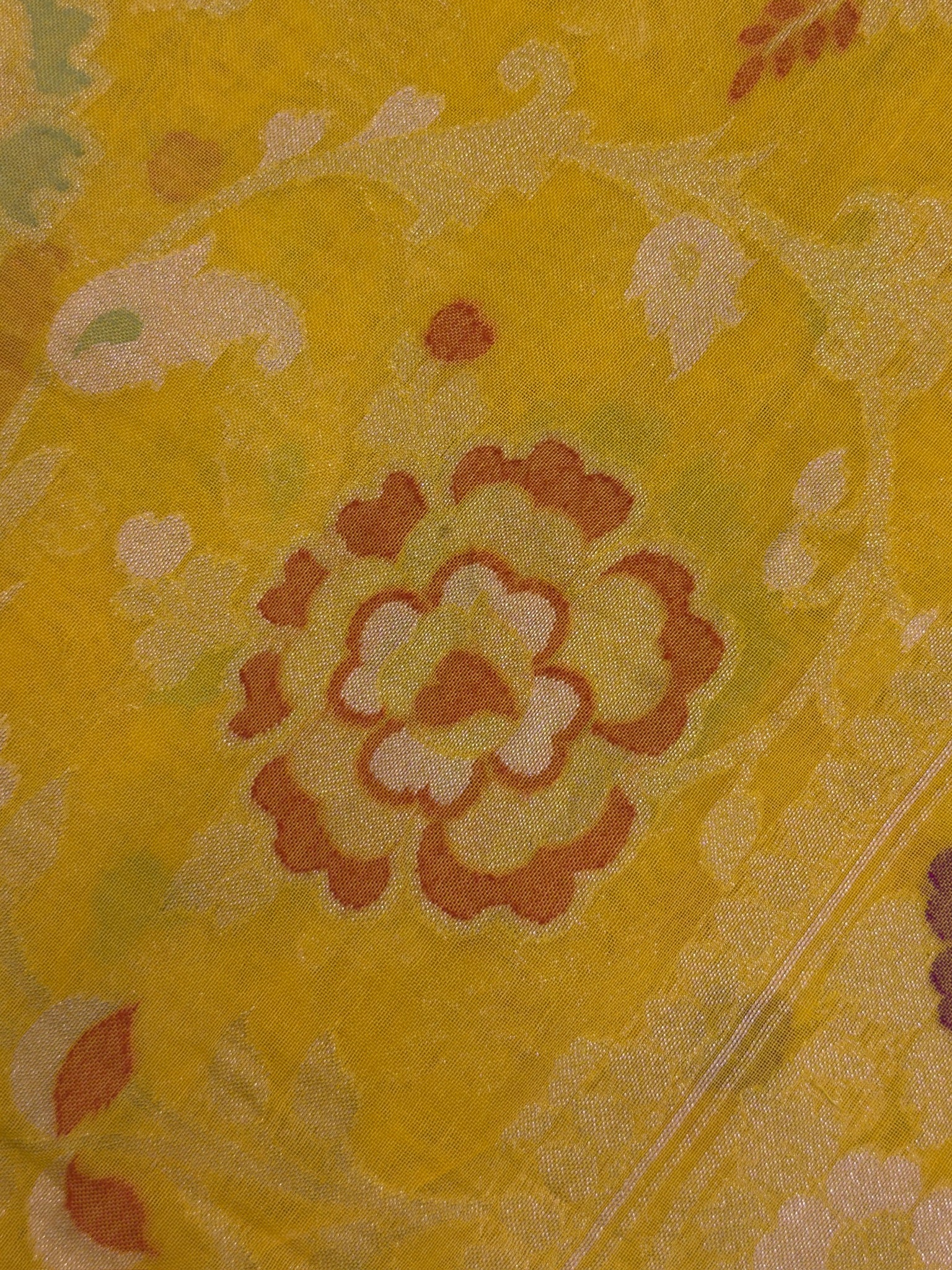 Pure Cotton Jamdani Saree | Elegant Yellow Design