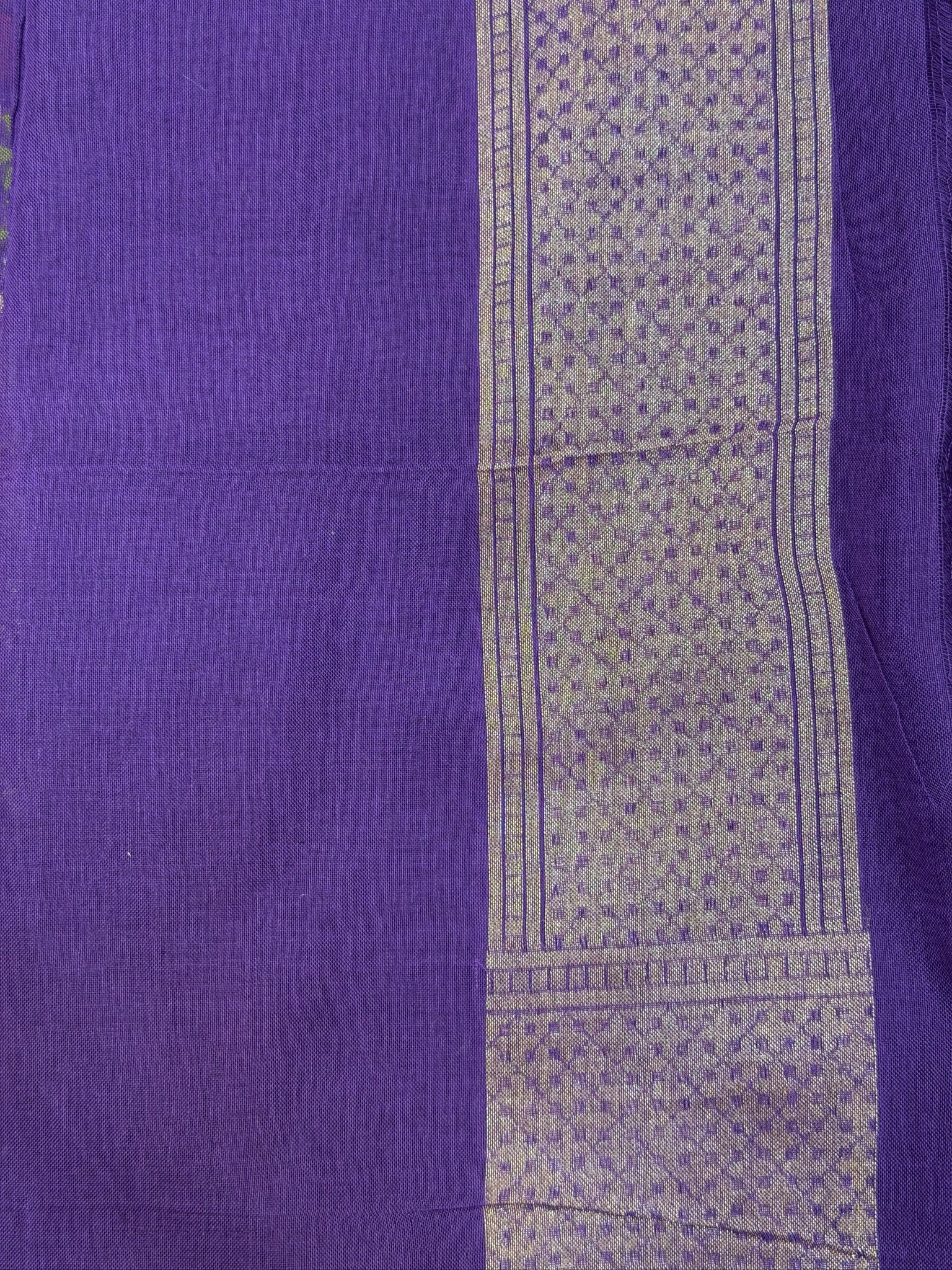 Pure Cotton Jamdani Saree | Elegant Purple Design