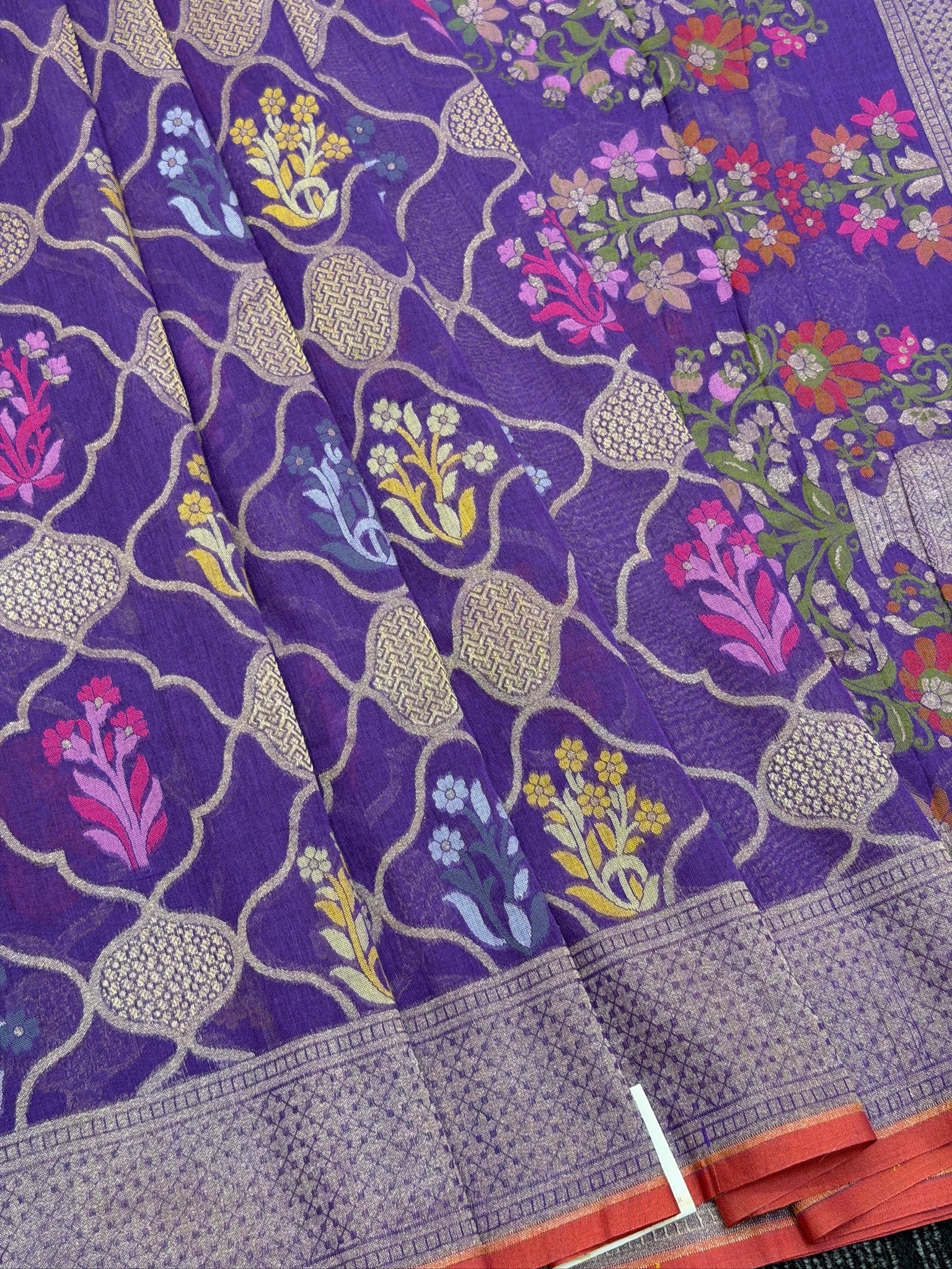 Pure Cotton Jamdani Saree | Elegant Purple Design