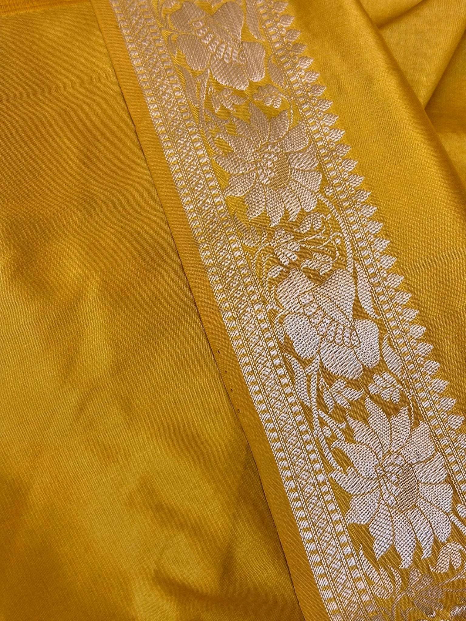 Premium Zari Buti Yellow Saree with Intricate Gold Border | Elegant Ethnic Wear for Festive & Wedding