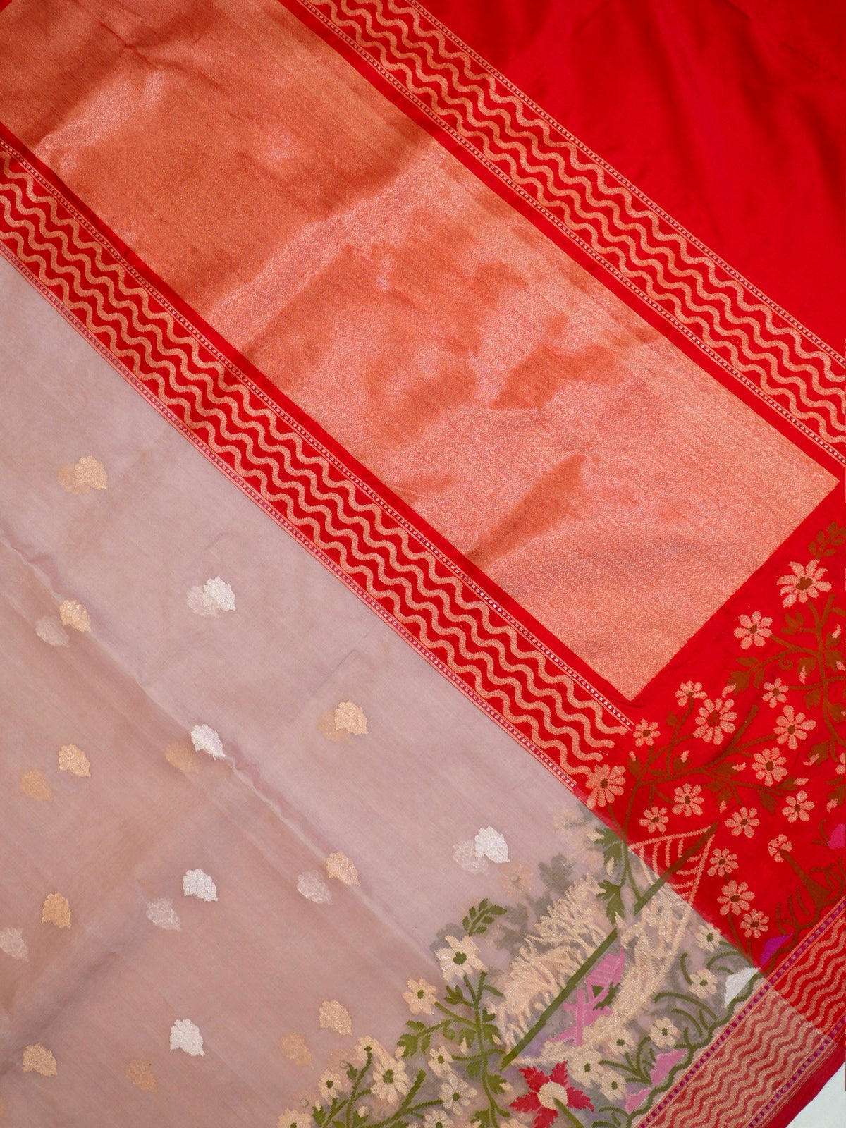 Dusty Rose Pink 100% Pure Katan Handwoven Silk Saree with Zari Work