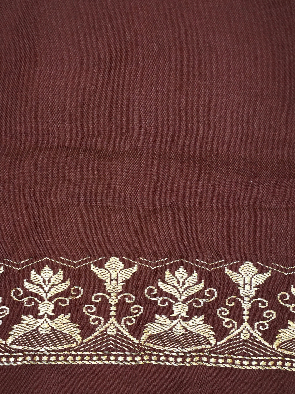 Wine 100% Pure Ektara Handwoven Silk Saree with Zari Work