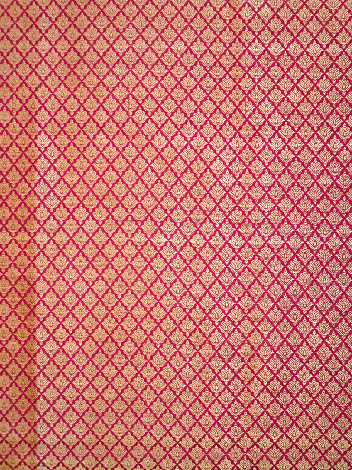 Rani Pink  100% Pure Katan Handwoven Silk Saree with Zari Work