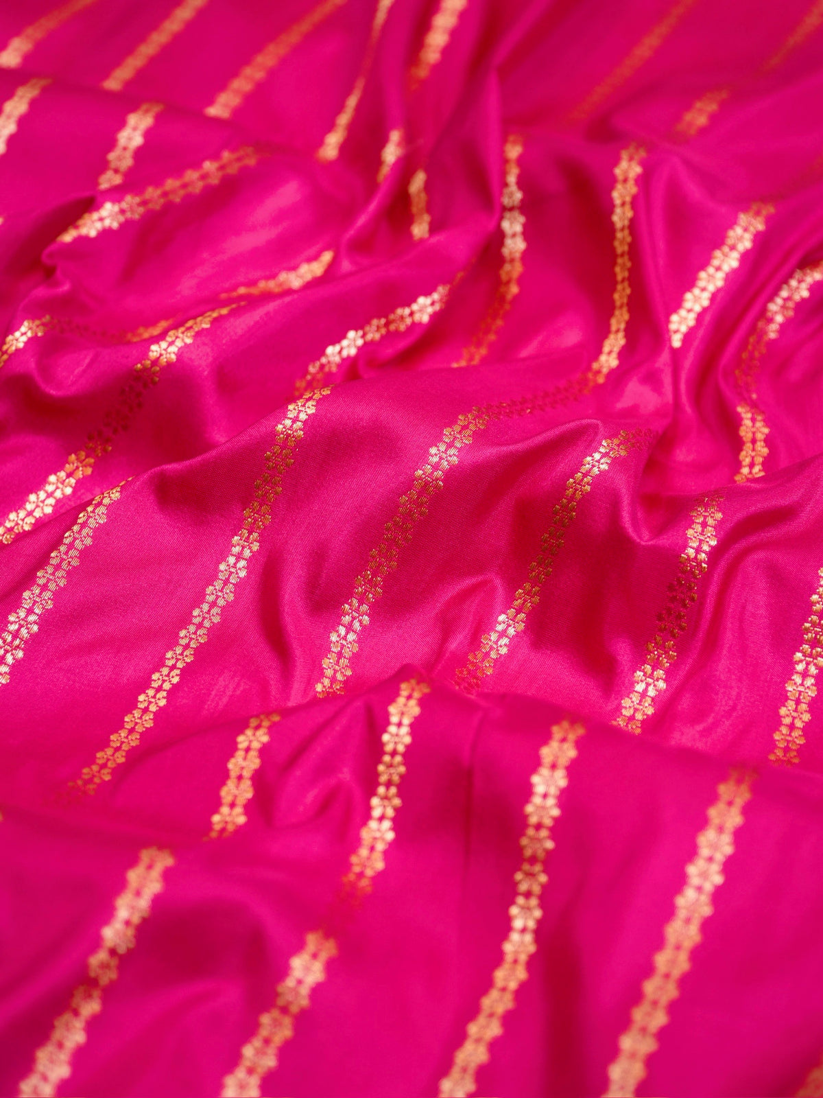 Rani Pink 100% Pure Katan Handwoven Silk Saree with Zari Work