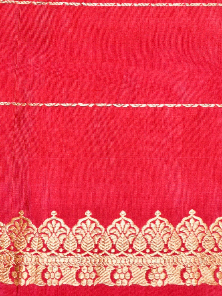 Red 100% Pure Katan Handwoven Silk Saree with Zari Work