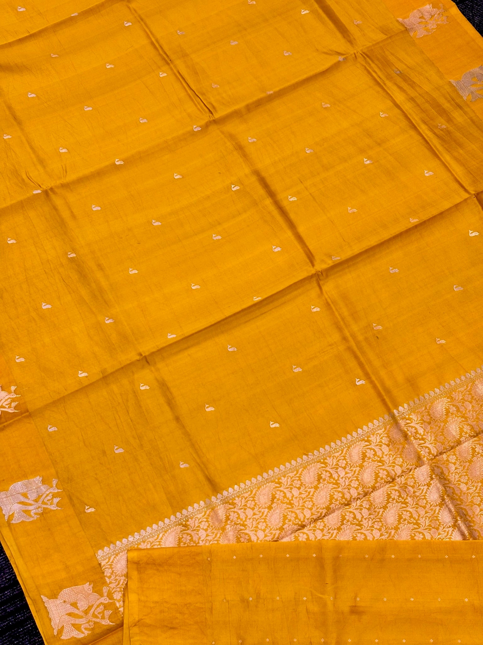 Yellow Premium Banarasi Soft Silk Saree – 100% Handwoven | Elegant & Timeless Design